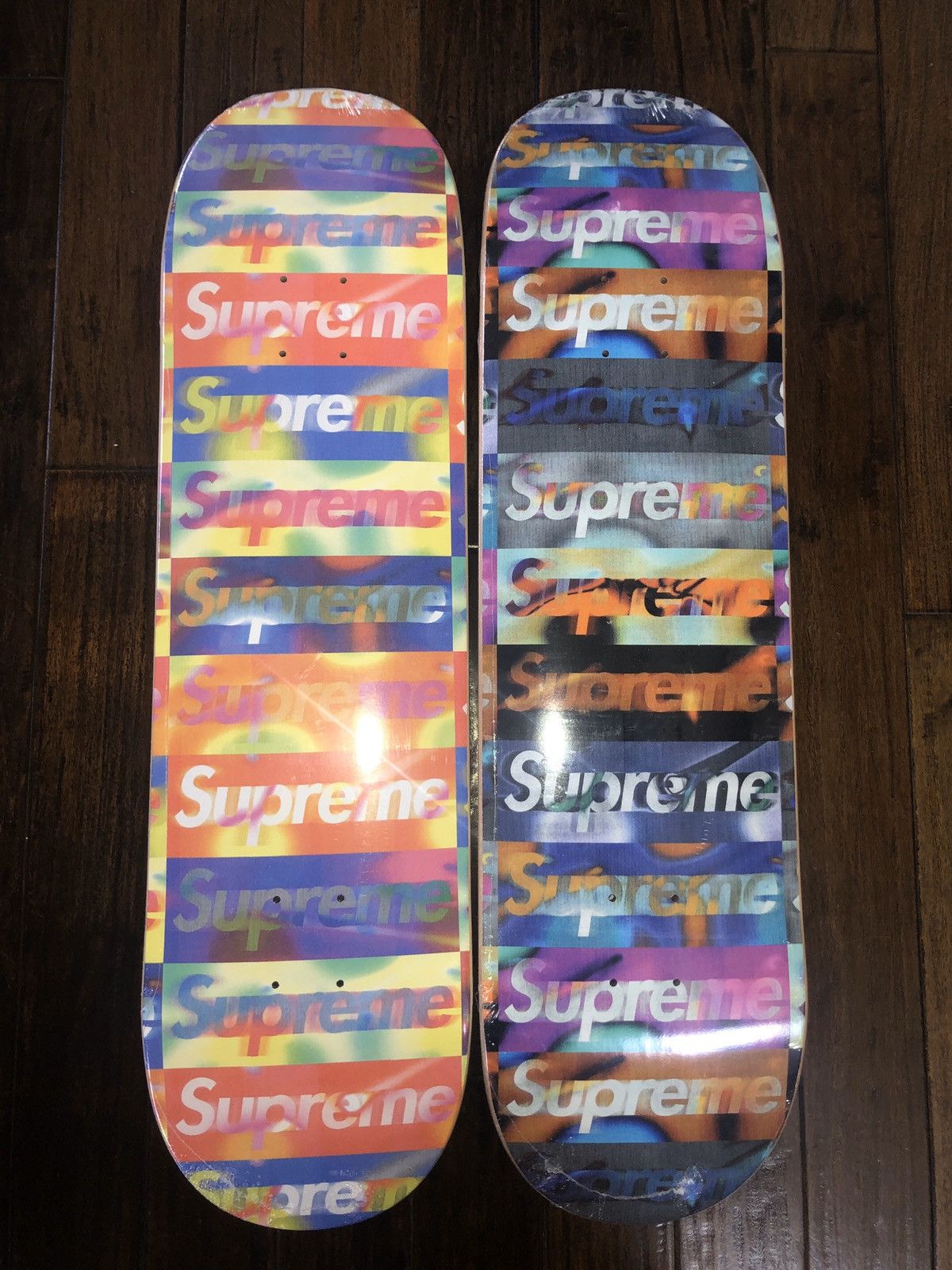 Supreme Supreme Distorted Logo Skateboard Deck Set (2 Decks) | Grailed