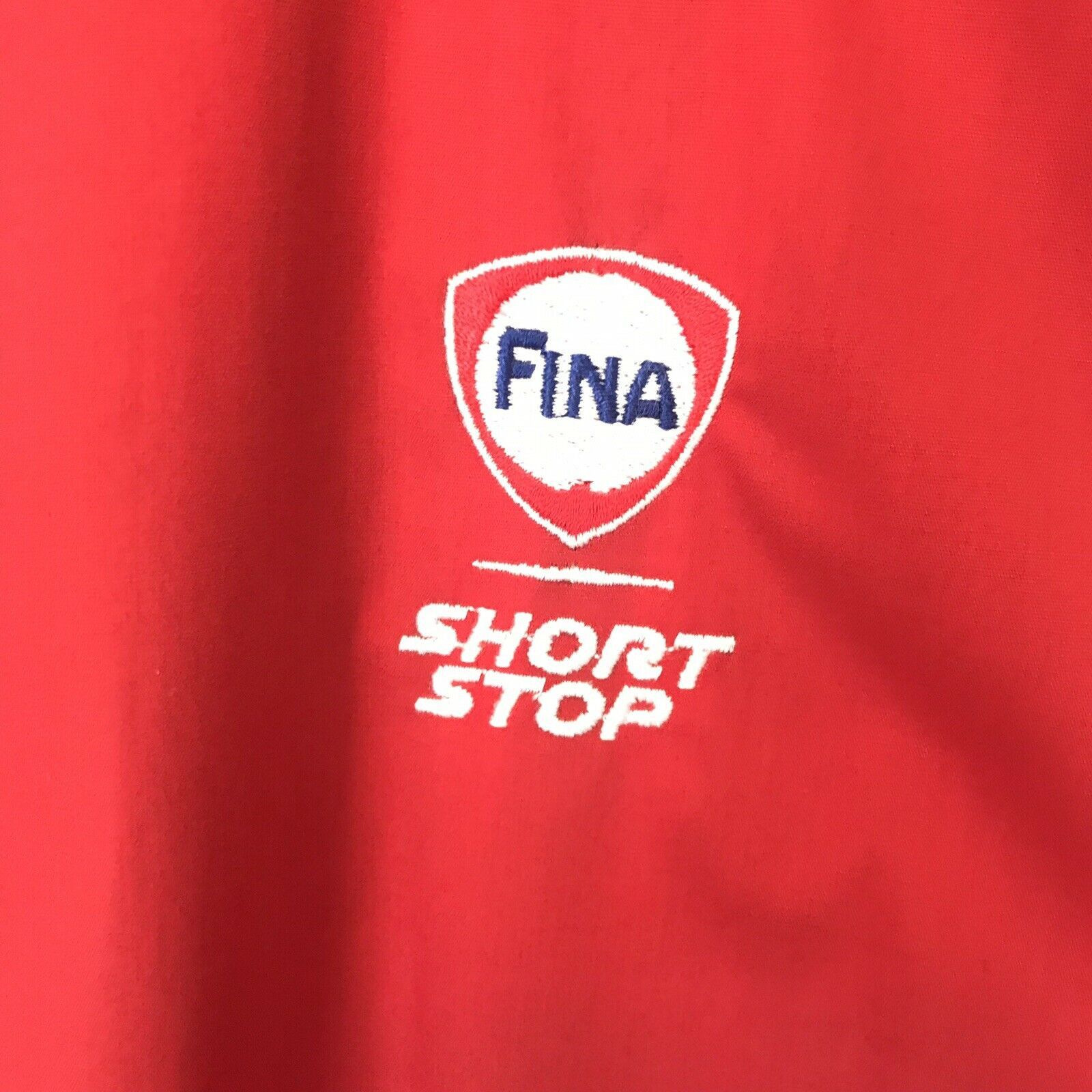 Vintage Fina Short Stop Red Jacket Gas Station Hartwell ViaSport Size US XL / EU 56 / 4 - 3 Thumbnail