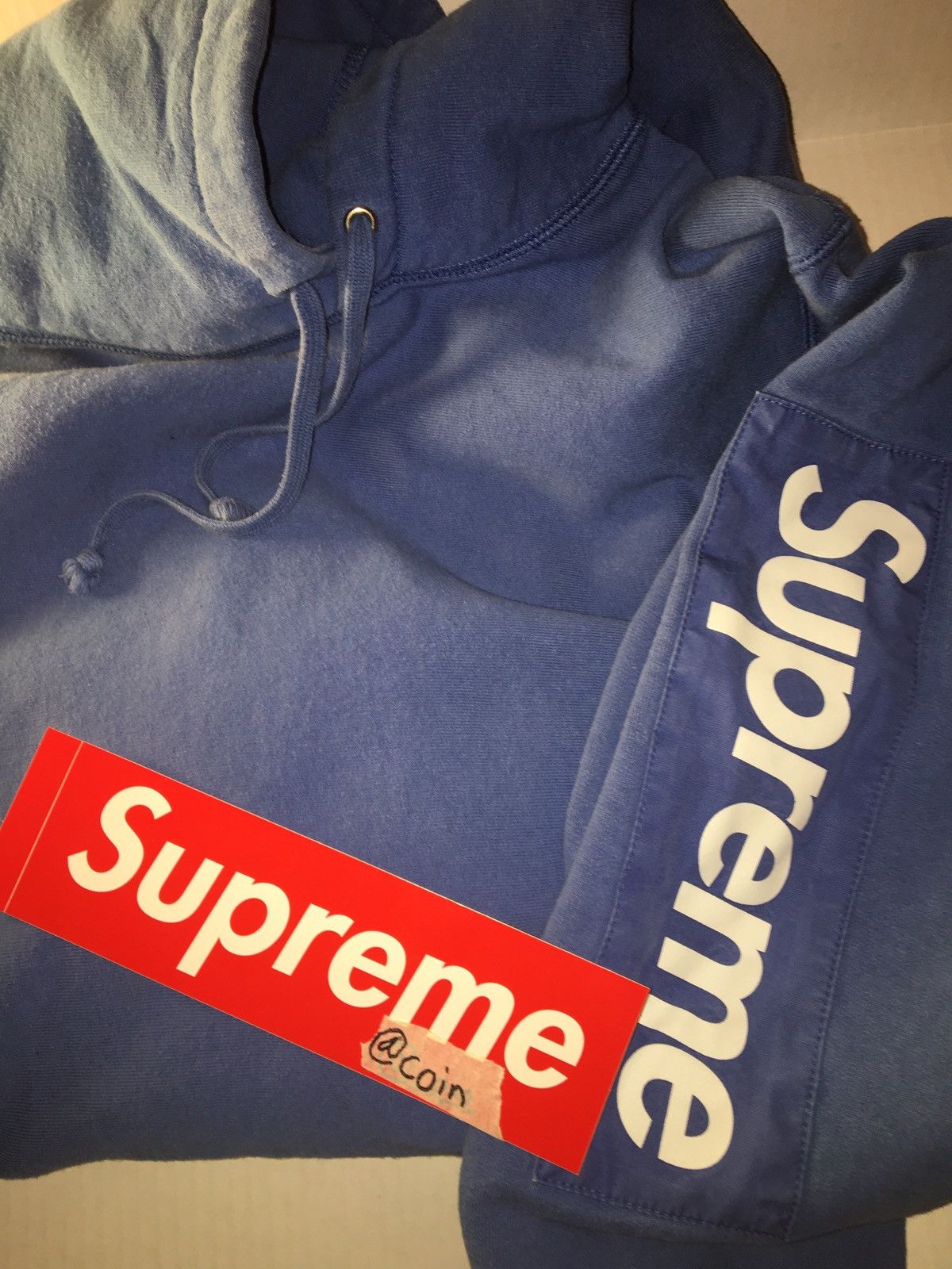 Supreme Supreme Sleeve Patch Hoodie Pale Royal | Grailed