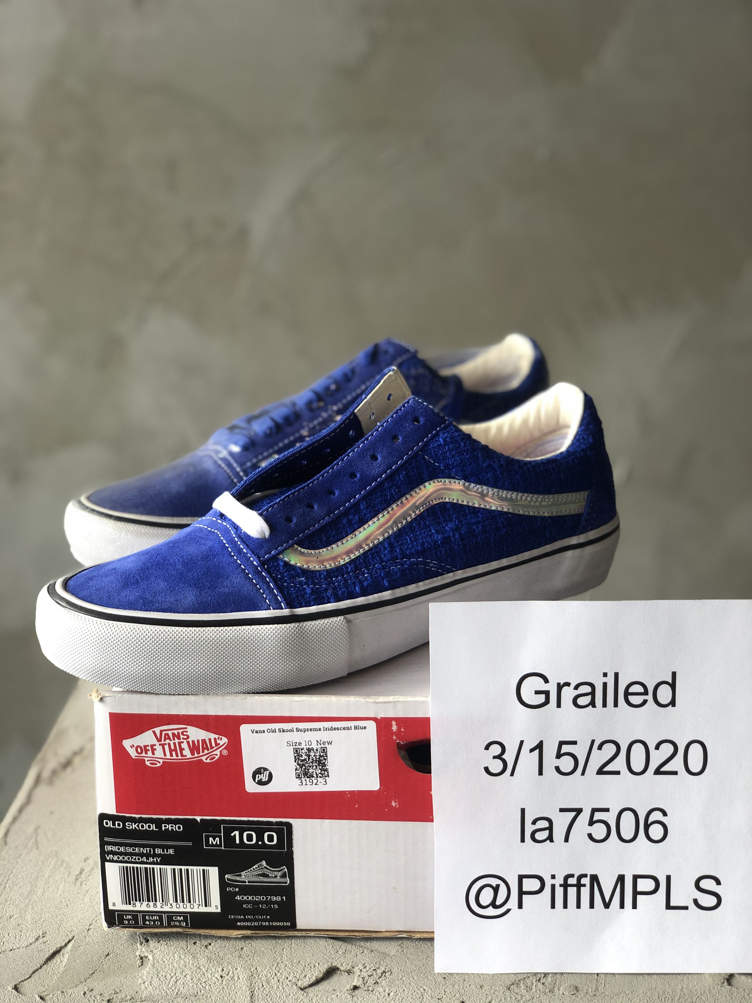 Streetwear Supreme Vans shoes VANS x SUPREME Old Skool PRO Iridescent skateboarding Grailed