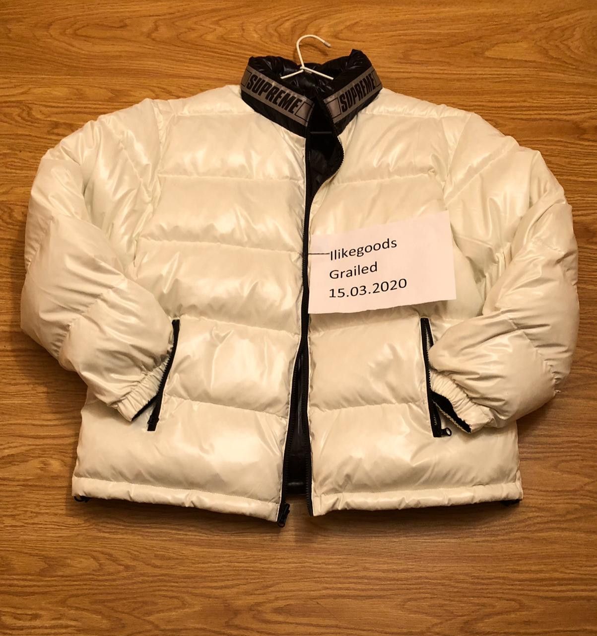 Supreme shiny store reversible puffy jacket