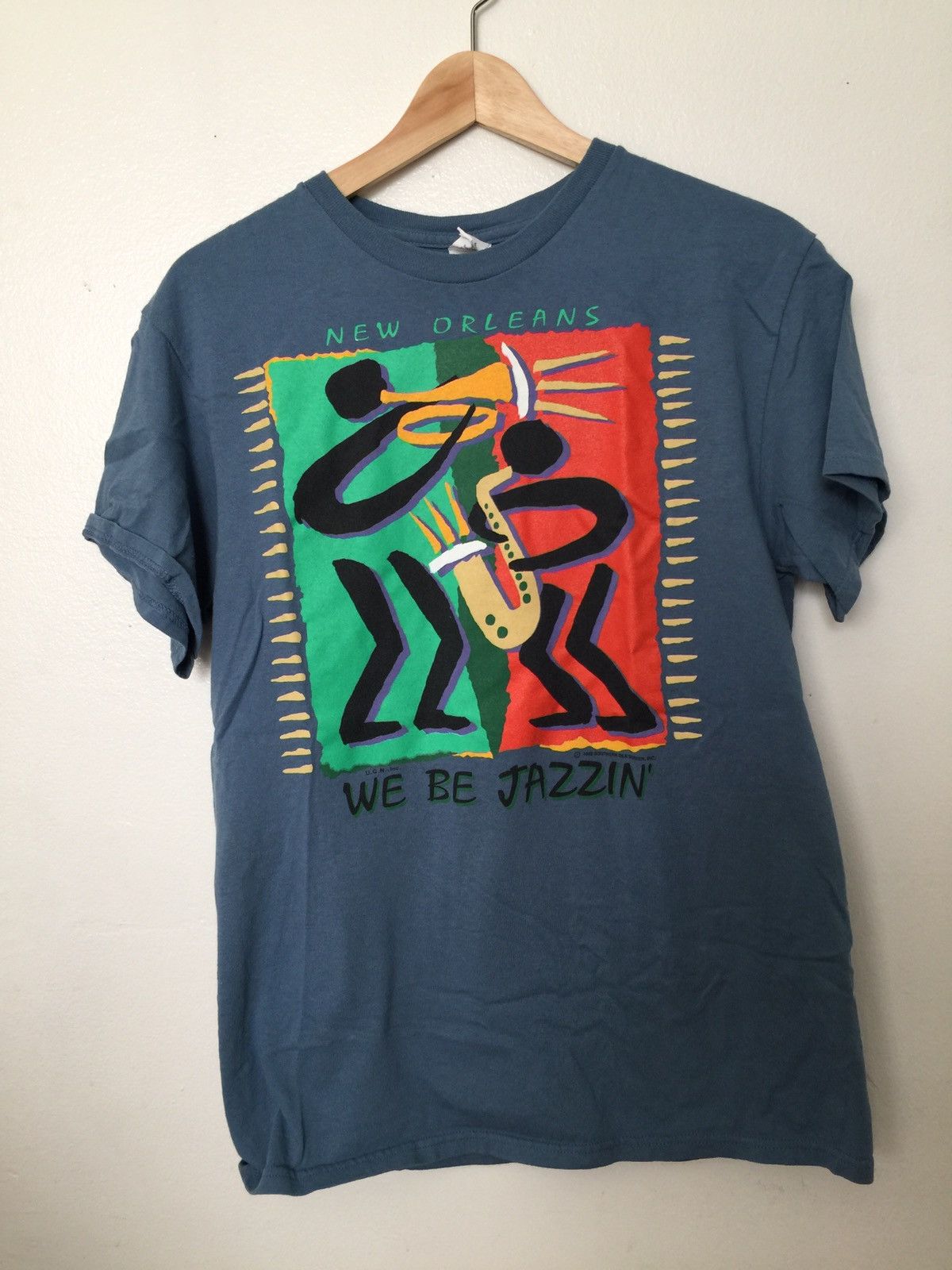 Vintage Vintage 1993 New Orleans Jazz Fest We Be Jazzin Tee Size US M / EU 48-50 / 2 - 1 Thumbnail
