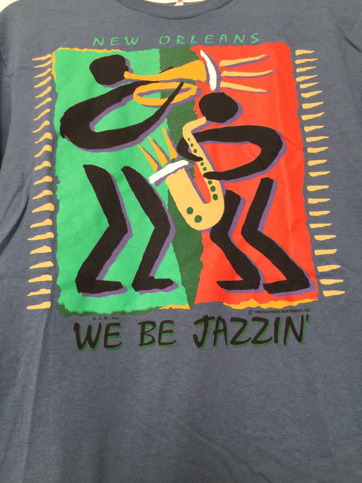 Vintage Vintage 1993 New Orleans Jazz Fest We Be Jazzin Tee Size US M / EU 48-50 / 2 - 2 Thumbnail
