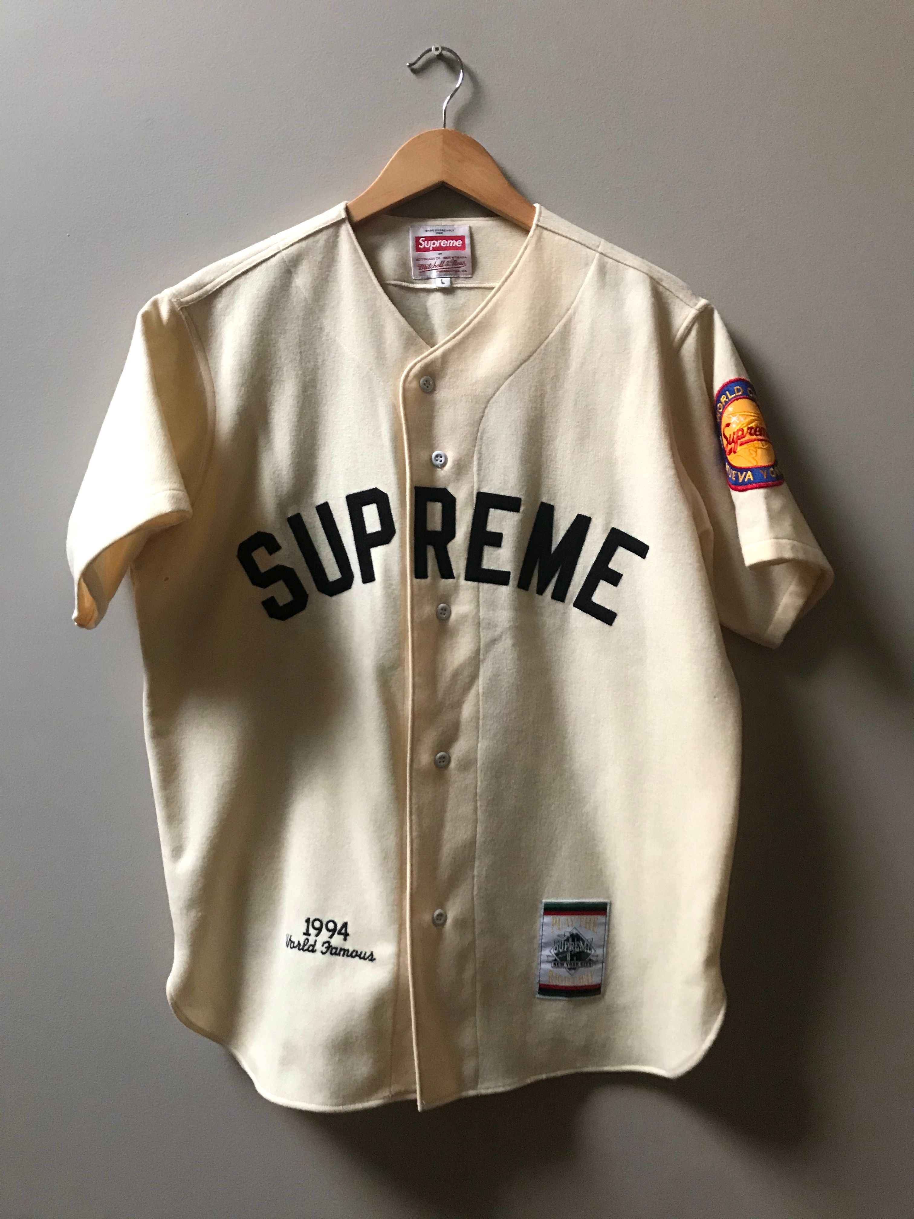 Mitchell & Ness x Supreme Baseball Jersey - Cream