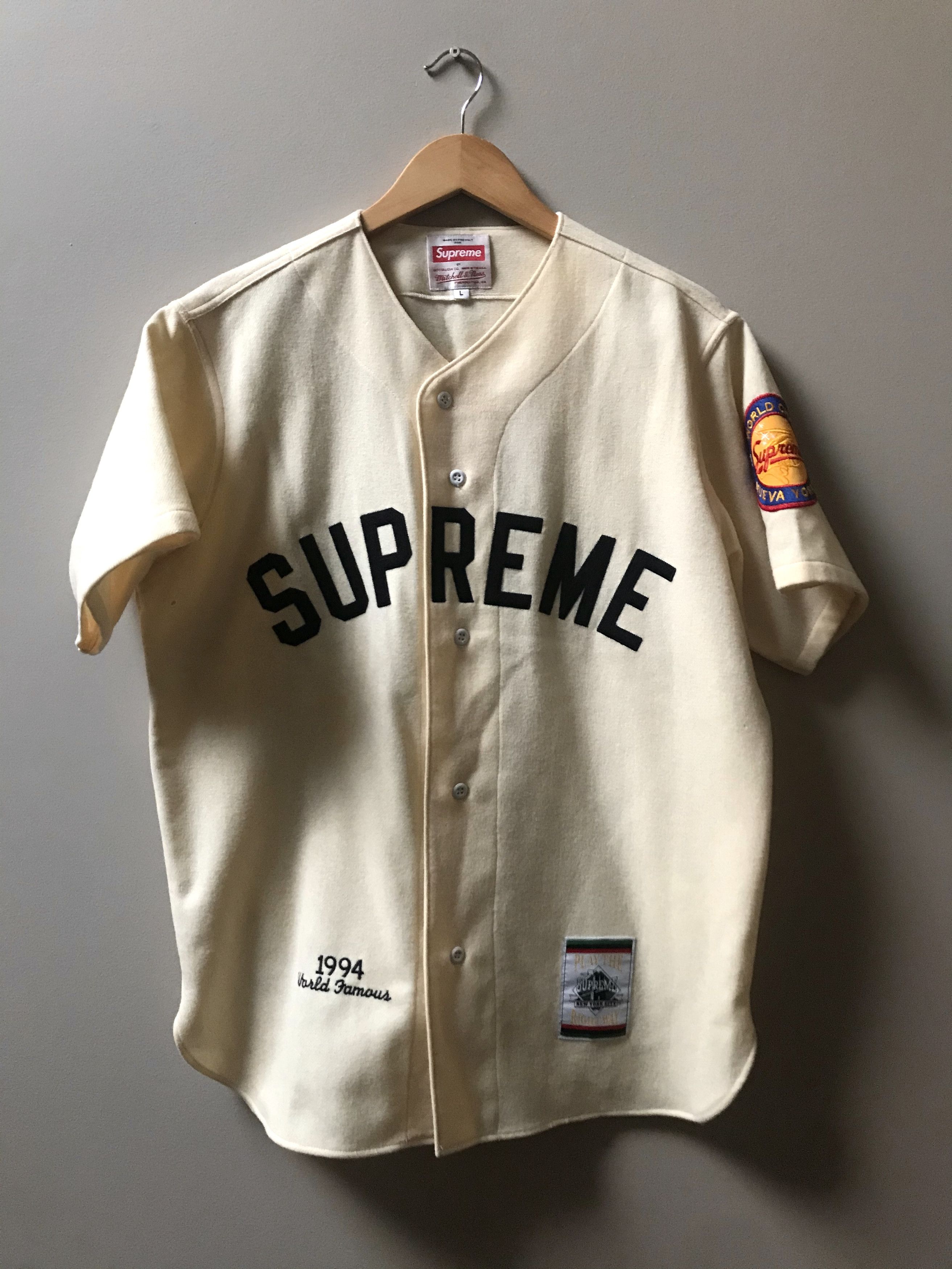 トップス Supreme Mitchell & Ness Baseball Jersey Supreme®/Mitchell & Ness® Wool Baseball Jersey – Supreme