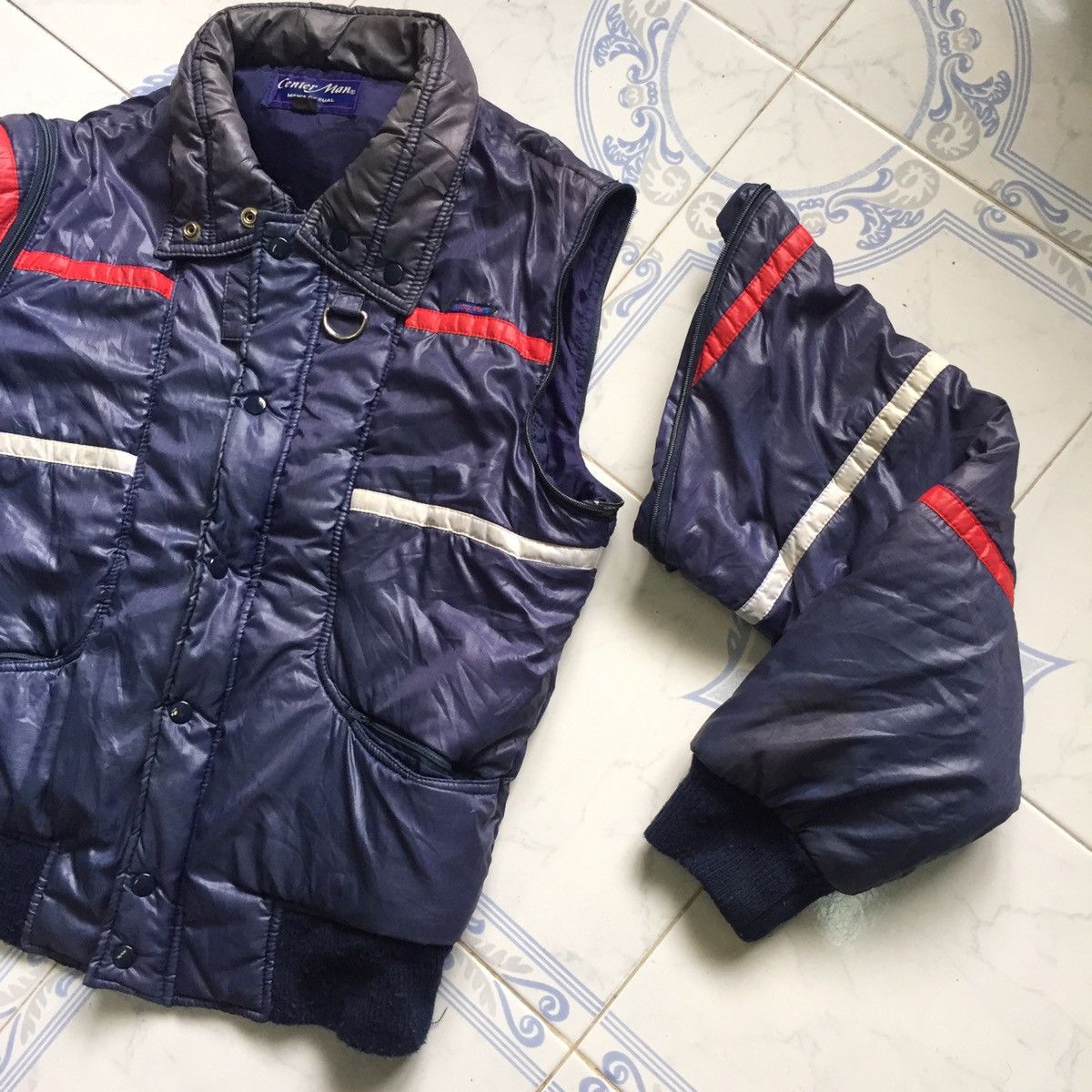 Japanese Brand Sun Faded Center Man Puffer Like Jacket Detachable Sleeve Size US L / EU 52-54 / 3 - 17 Thumbnail