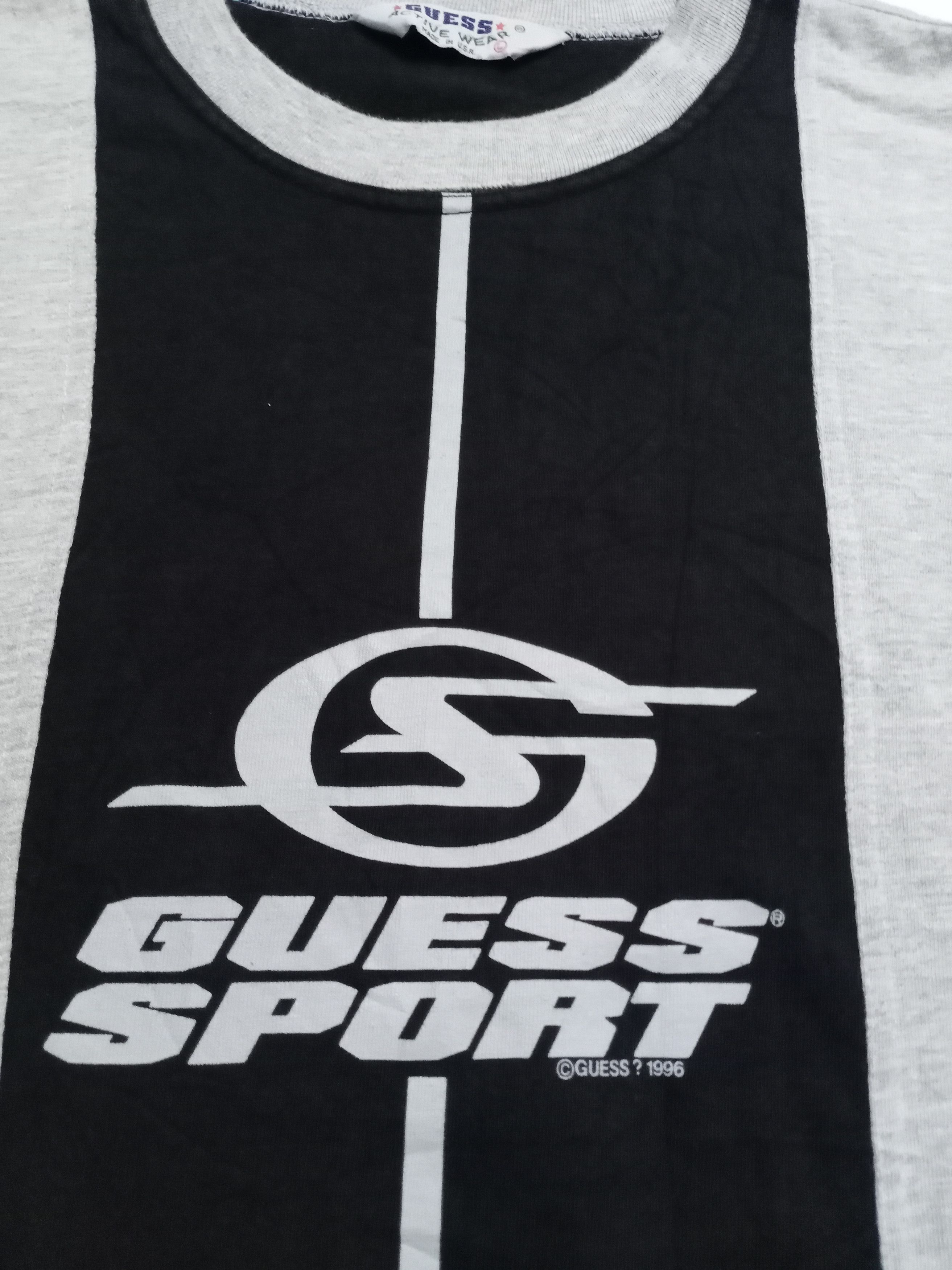 Guess × Vintage Vintage Guess Sport USA 1996 Big Logo T-Shirt Size US L / EU 52-54 / 3 - 6 Thumbnail