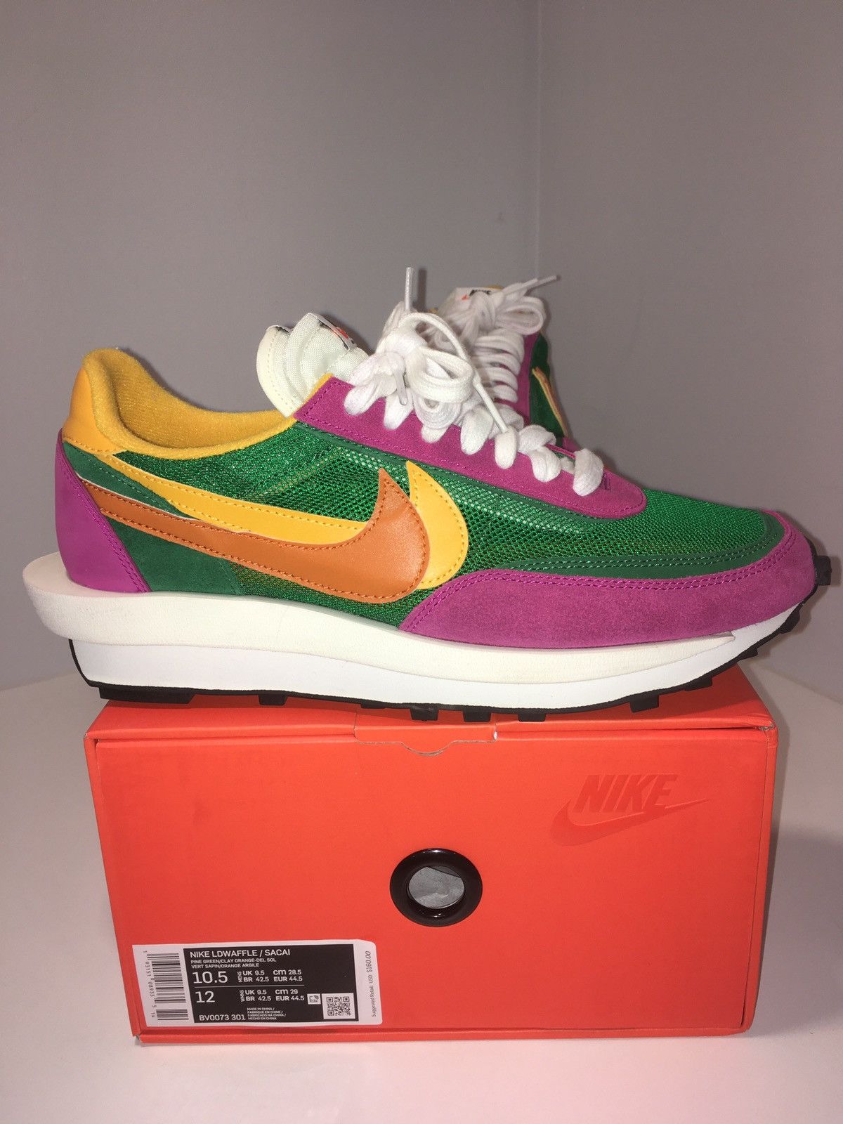 sacai x ldv waffle pine green