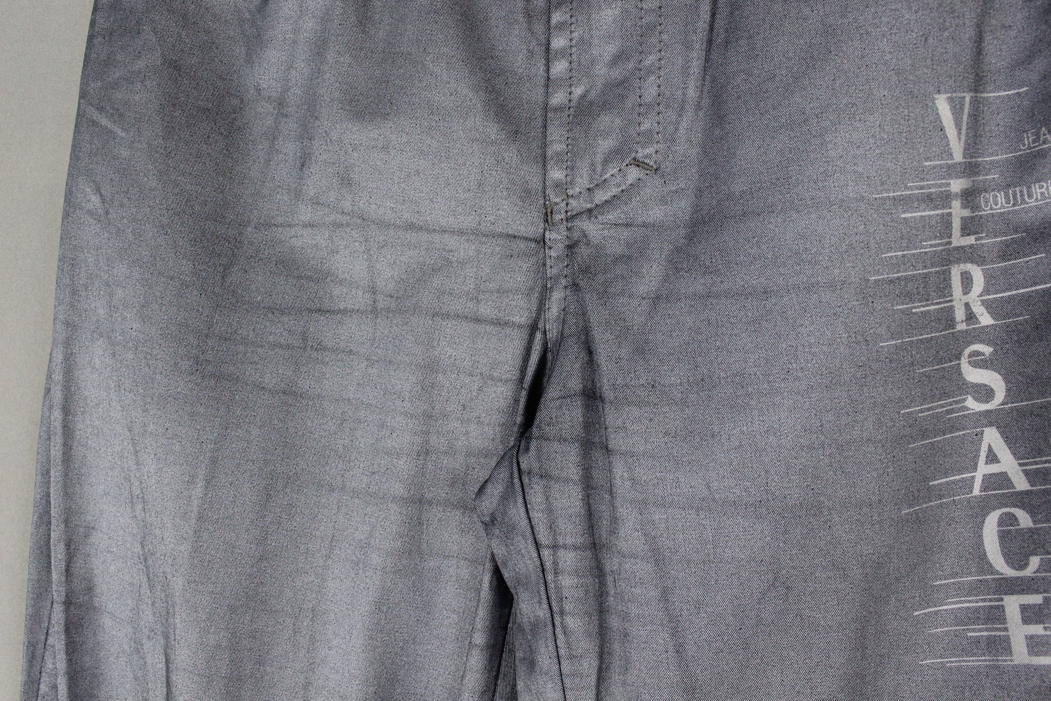 Versace Vintage Versace Jeans Couture Logo Silver Gray Pants Size US 30 / EU 46 - 3 Thumbnail