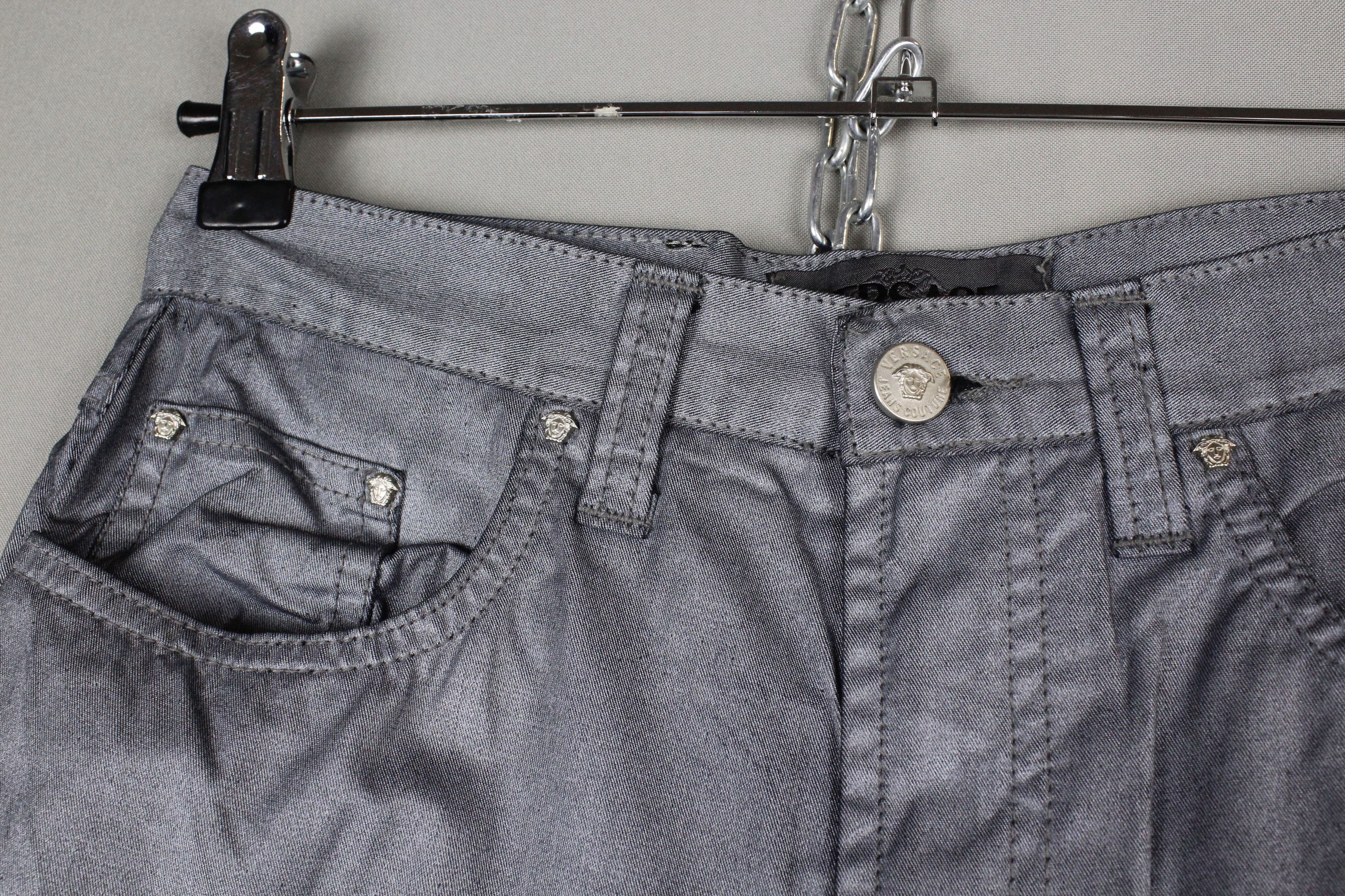 Versace Vintage Versace Jeans Couture Logo Silver Gray Pants Size US 30 / EU 46 - 9 Thumbnail