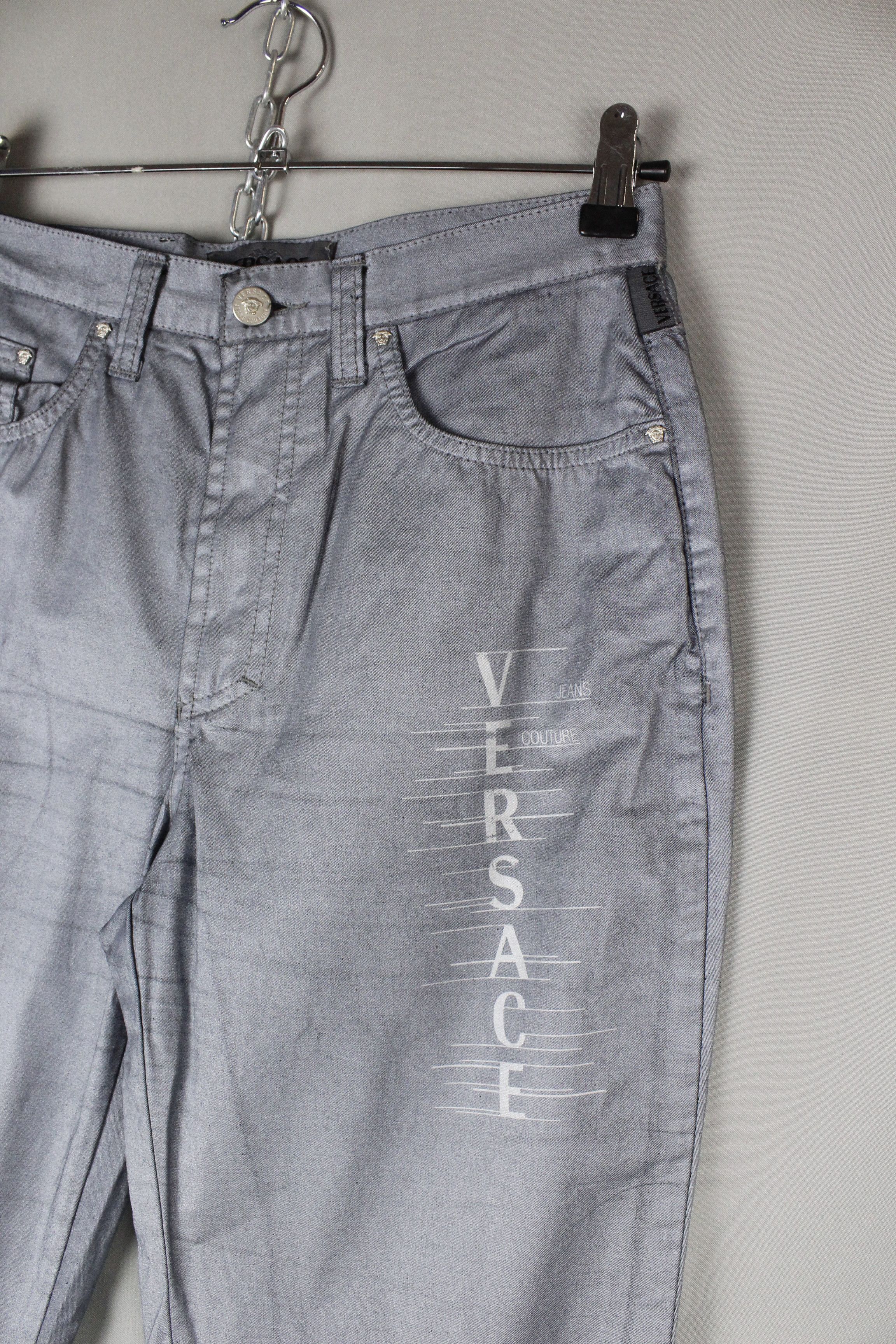 Vintage Versace Jeans Couture Logo Silver Gray Pants