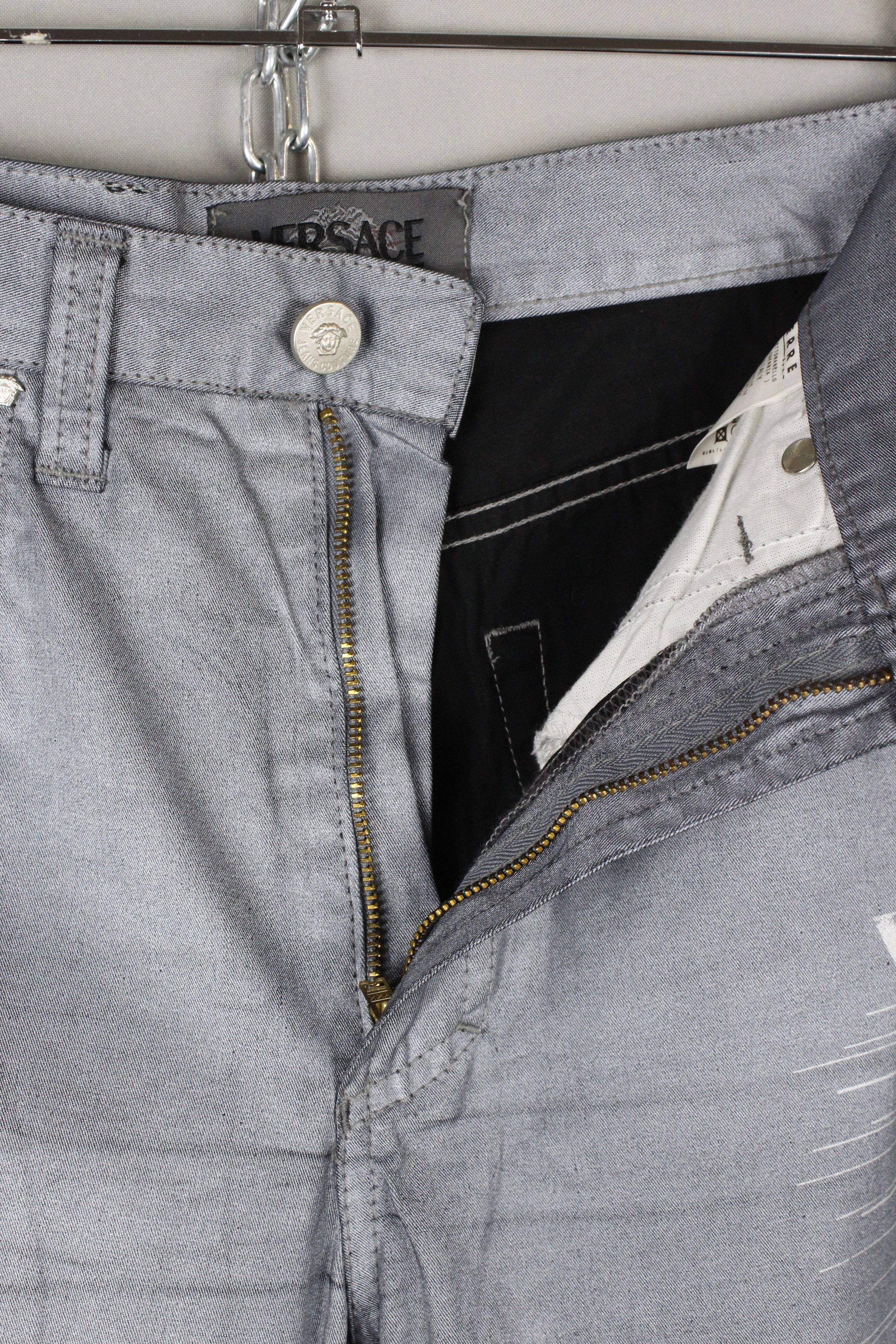 Versace Vintage Versace Jeans Couture Logo Silver Gray Pants Size US 30 / EU 46 - 15 Thumbnail