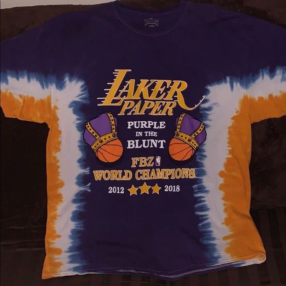 FLATBUSH factory ZOMBIES SOLD OUT! LAKER PAPER TEE MEDIUM RARE!!!