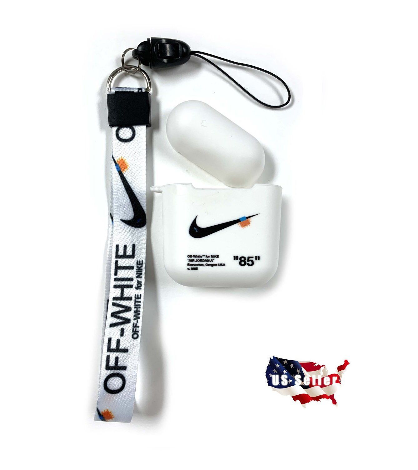 Off-White Handcrafted OFF-WHITE Airpod Case w/ OFF-WHITE Lanyard | Grailed