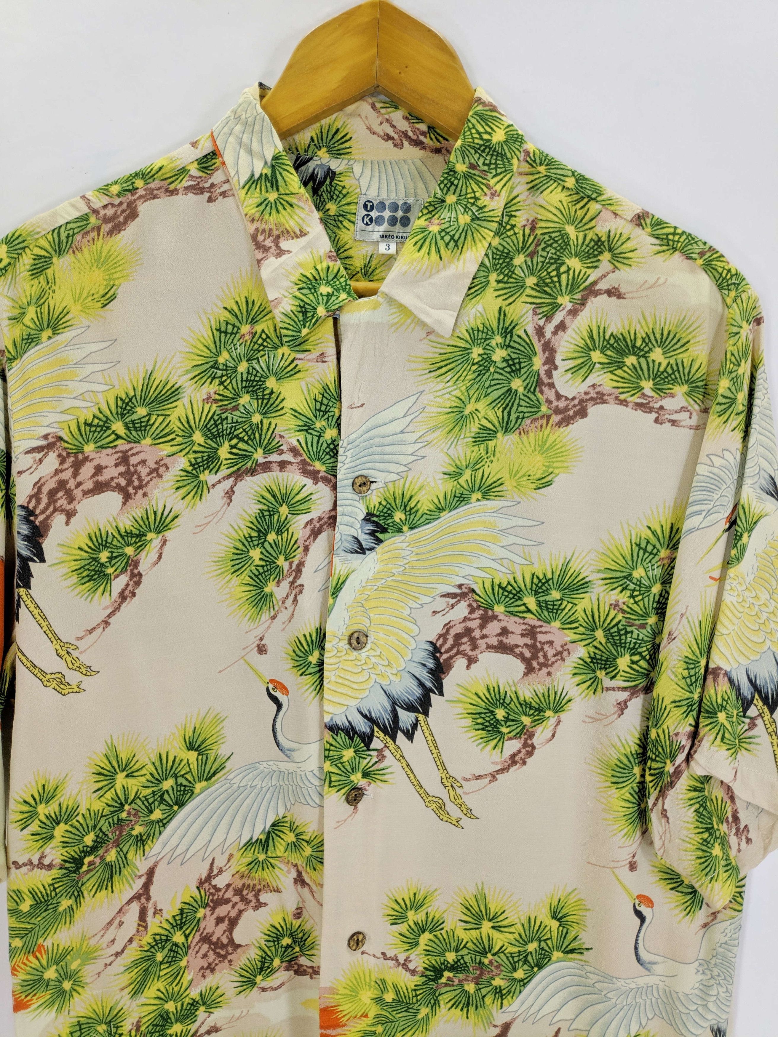 Japanese Brand × Takeo Kikuchi Rayon hawaiian crane bird Paradise Kimono Crane Bird Aloha Size US M / EU 48-50 / 2 - 5 Thumbnail