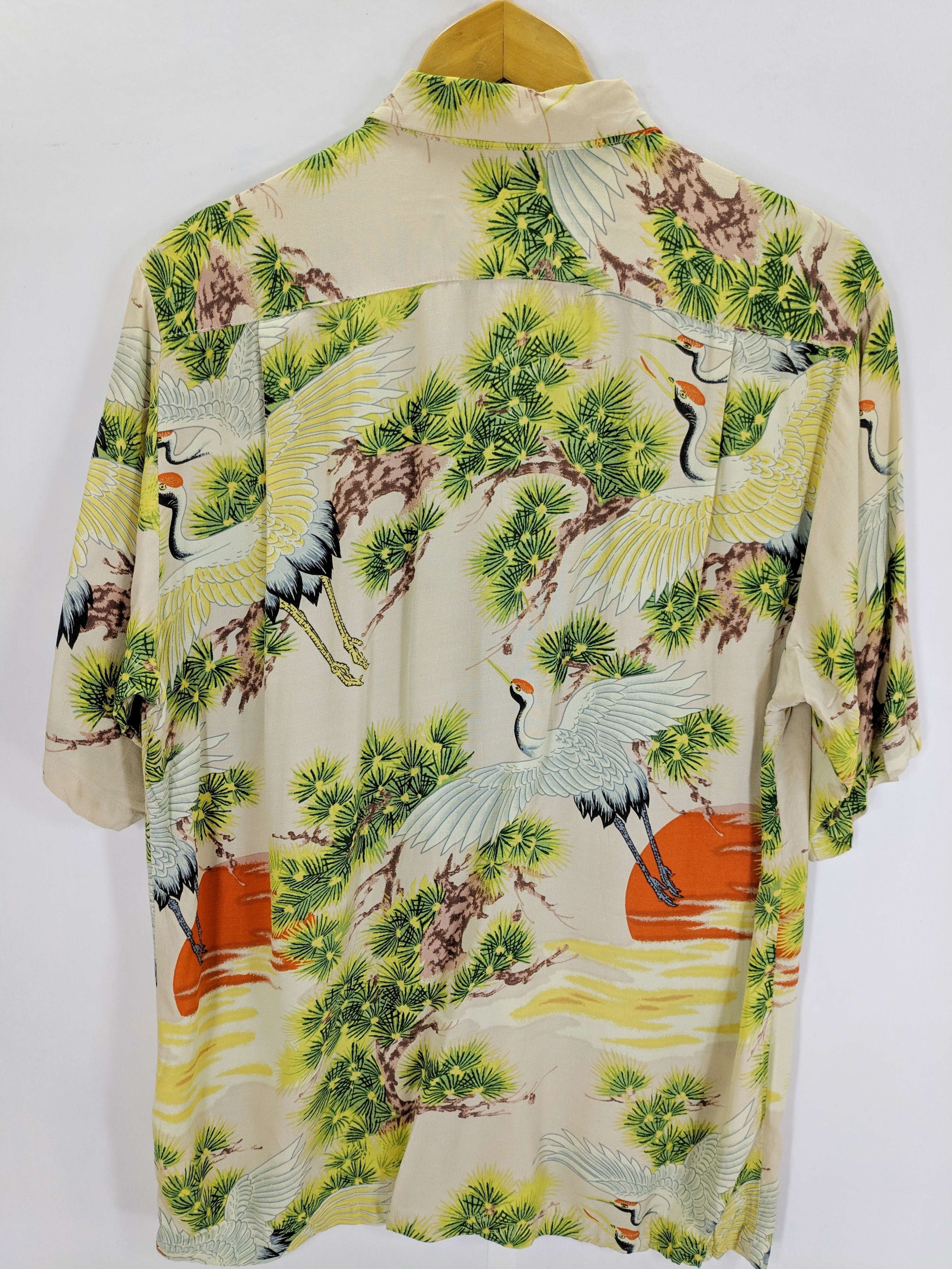 Japanese Brand × Takeo Kikuchi Rayon hawaiian crane bird Paradise Kimono Crane Bird Aloha Size US M / EU 48-50 / 2 - 7 Thumbnail