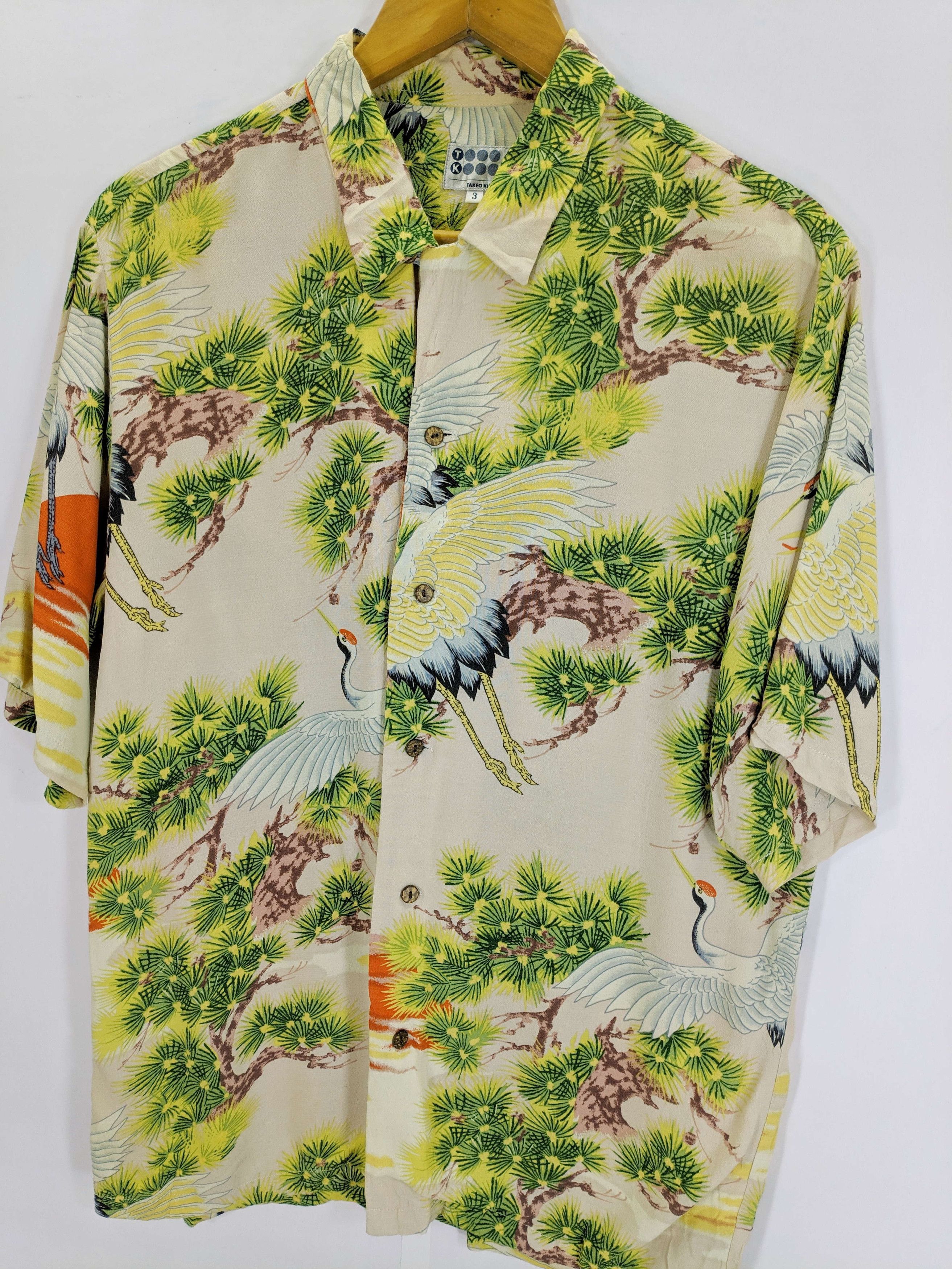 Japanese Brand × Takeo Kikuchi Rayon hawaiian crane bird Paradise Kimono Crane Bird Aloha Size US M / EU 48-50 / 2 - 3 Thumbnail