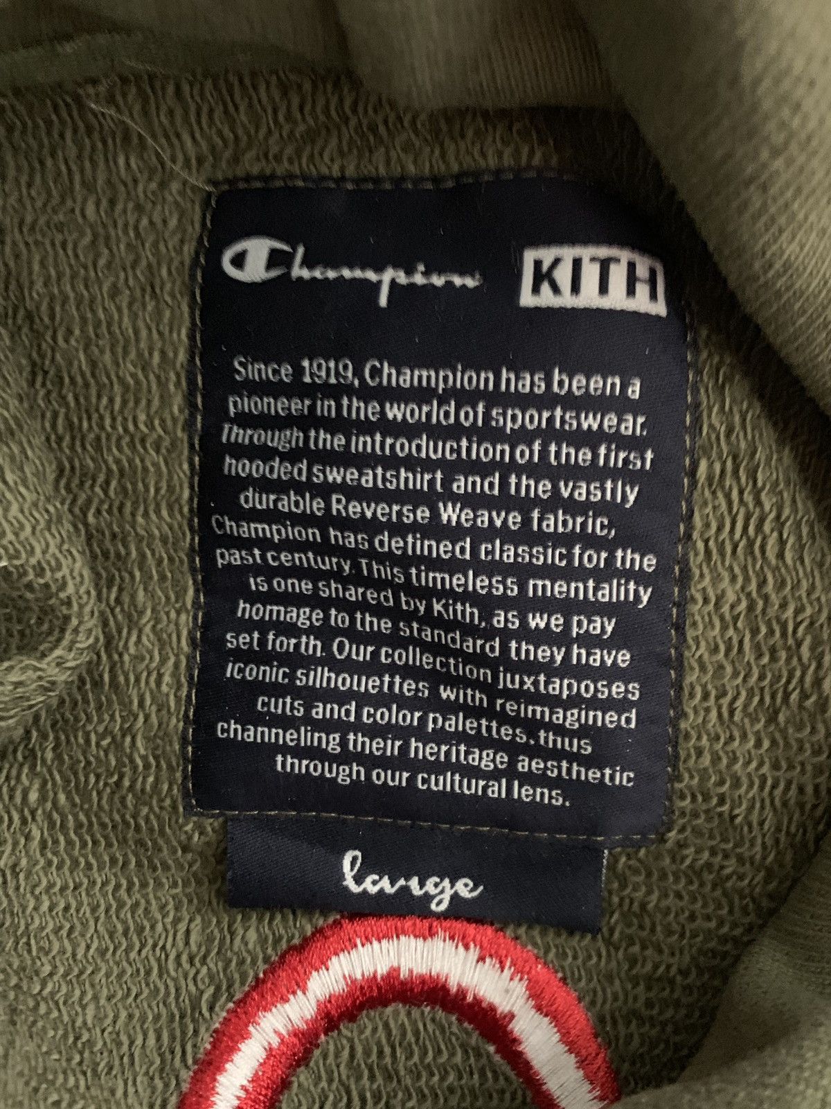 Champion × Kith Kith X Champion Extended Olive Sweatshirt Size US L / EU 52-54 / 3 - 4 Thumbnail