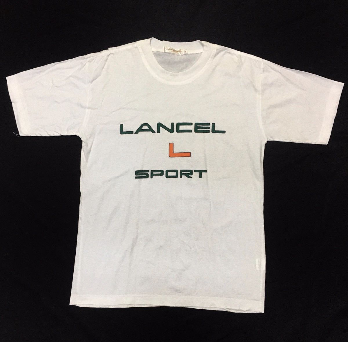 Vintage LANCEL Sport Big logo T shirt Medium Size