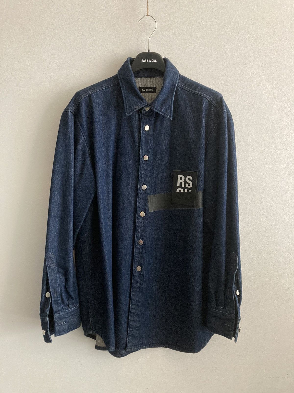 Raf Simons Raf Simons Denim Shirt with patch and tape SS18 | Grailed