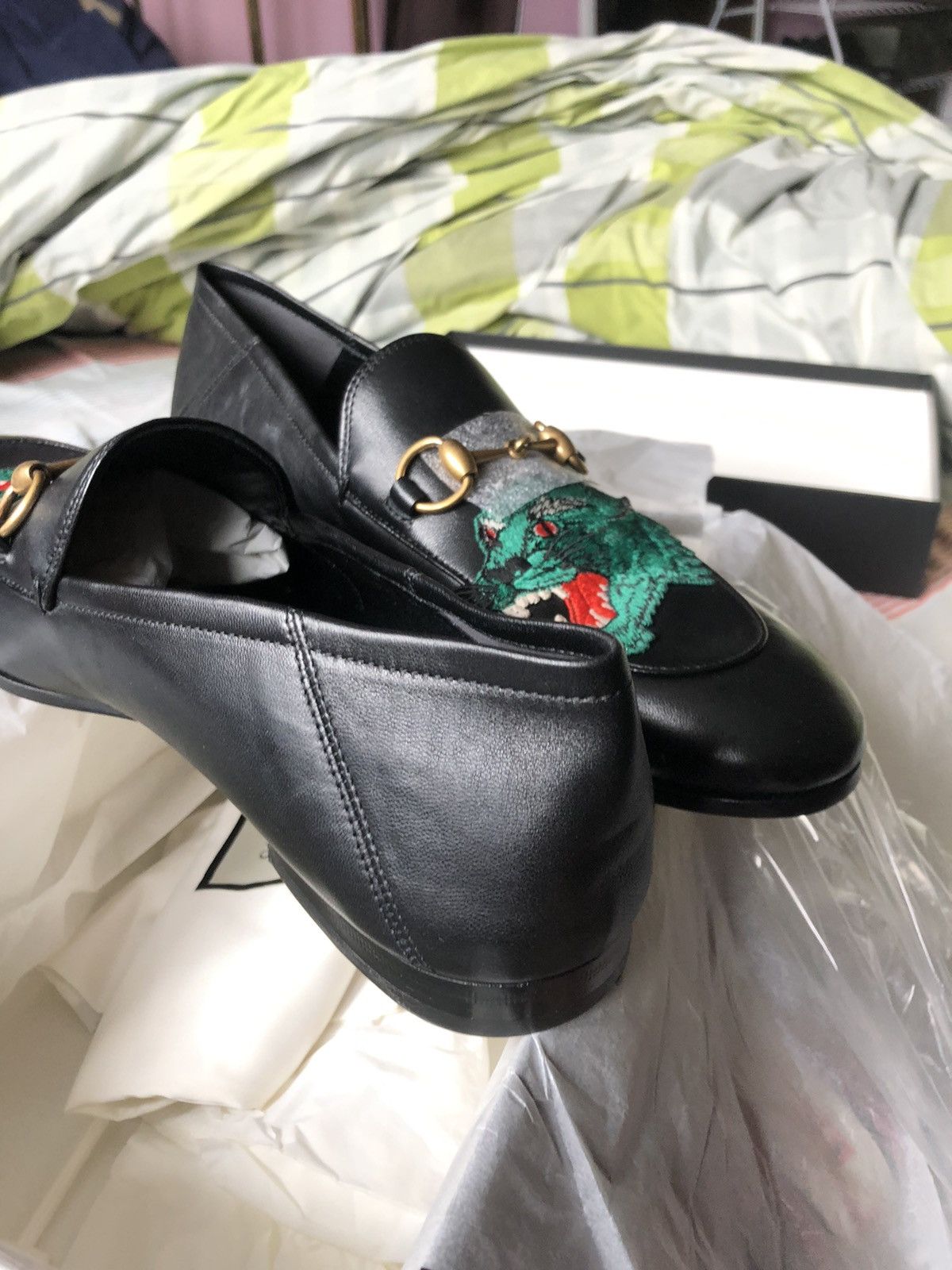 Gucci BNIB GUCCI BRIXTON WITH GREEN TIGER PATCH Size US 10.5 / EU 43-44 - 3 Thumbnail