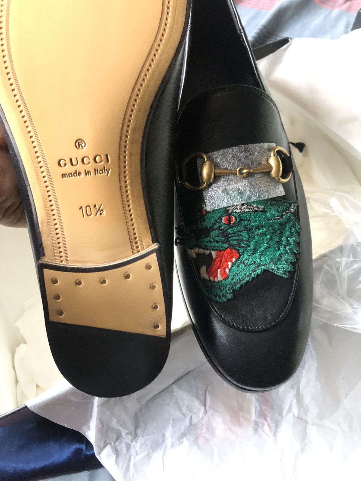 Gucci BNIB GUCCI BRIXTON WITH GREEN TIGER PATCH Size US 10.5 / EU 43-44 - 2 Thumbnail