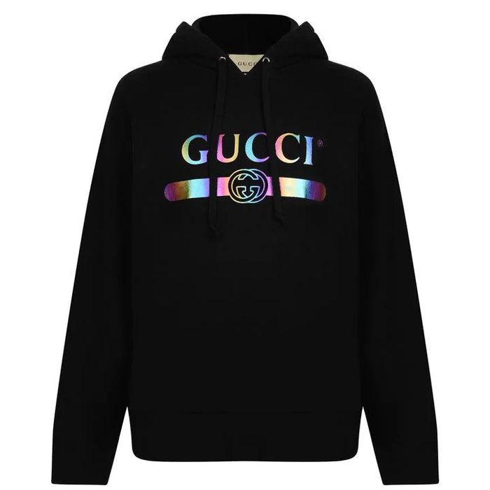 Gucci HOLOGRAM Black Gucci Fake Logo Hoodie | Grailed