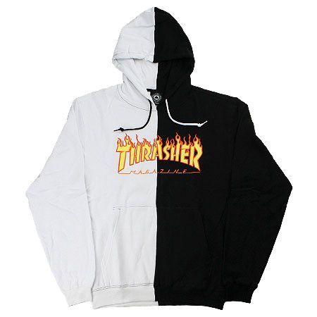 Thrasher hoodie black and hot sale white