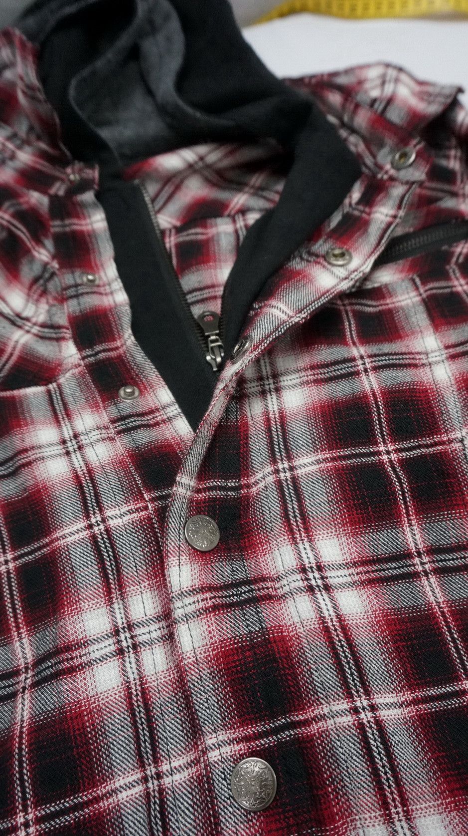 Flannel GILEVANS Shadow Plaid Zippered Hoodie Flannel Shirt Size US S / EU 44-46 / 1 - 6 Thumbnail
