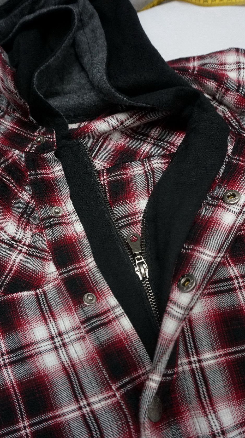 Flannel GILEVANS Shadow Plaid Zippered Hoodie Flannel Shirt Size US S / EU 44-46 / 1 - 4 Thumbnail