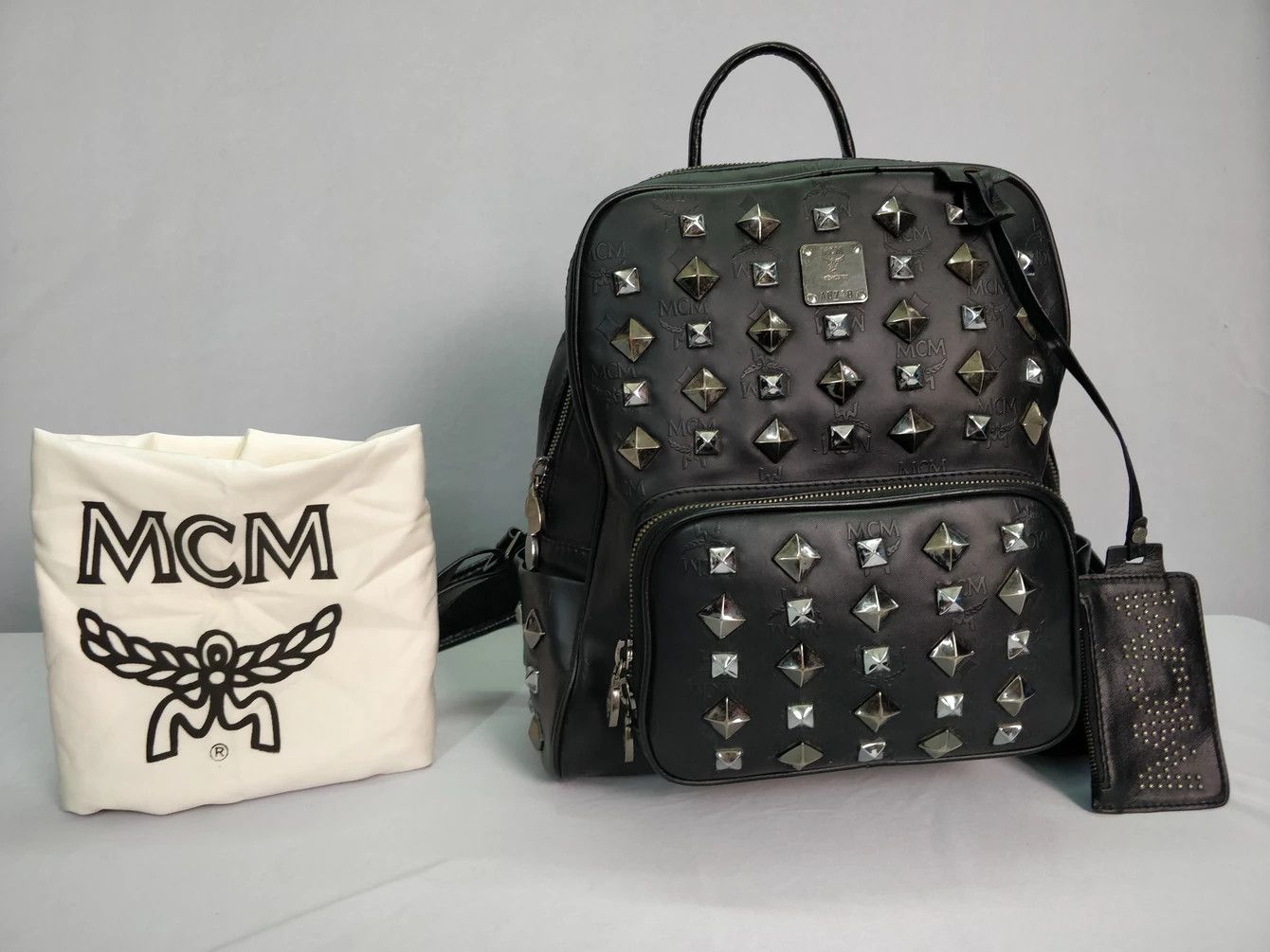 MCM MCM Backpack rucksack with spike stud super rare #1213 | Grailed