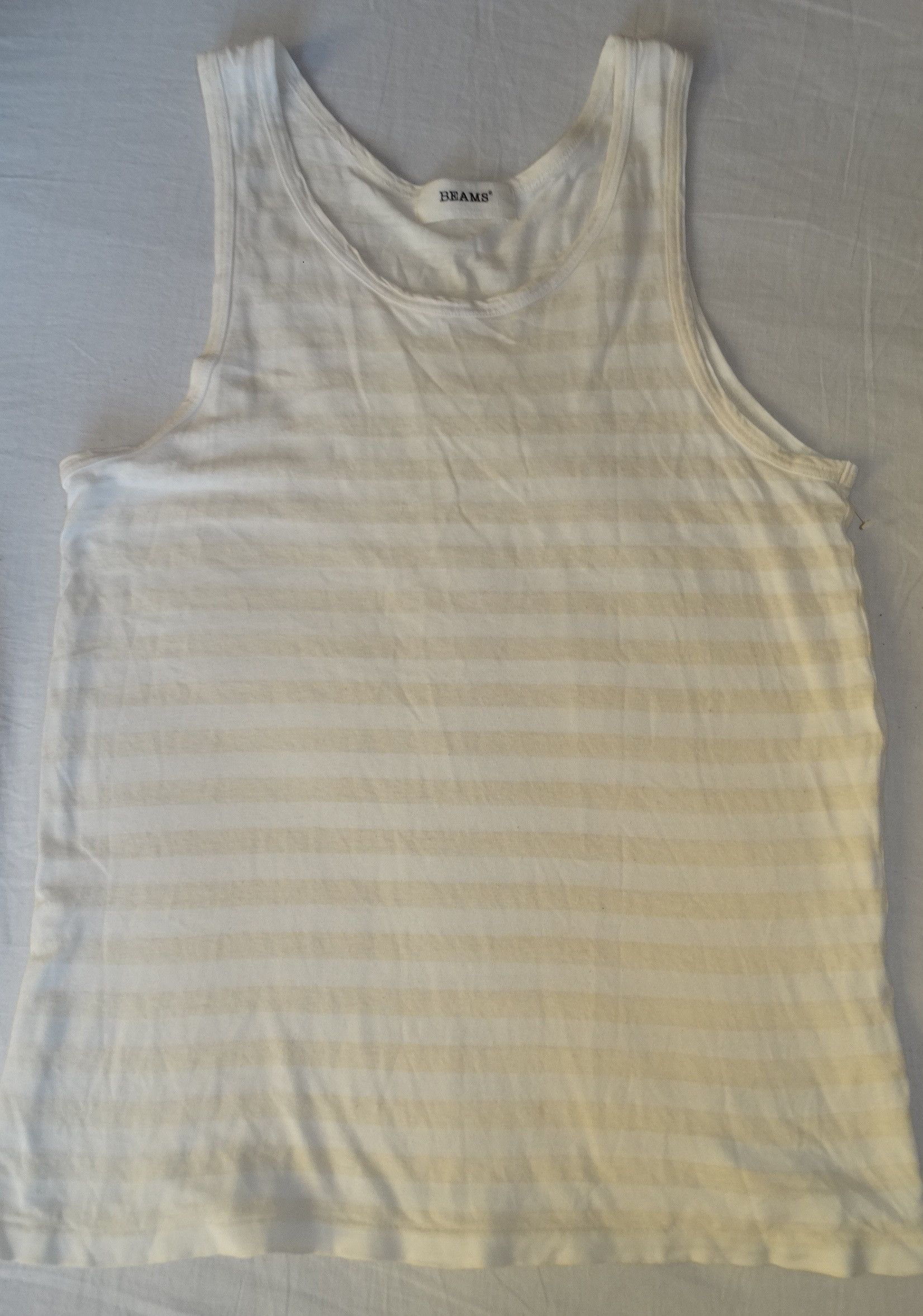 Beams Plus Beams tank stripped white offwhite size S Made in Japan ...