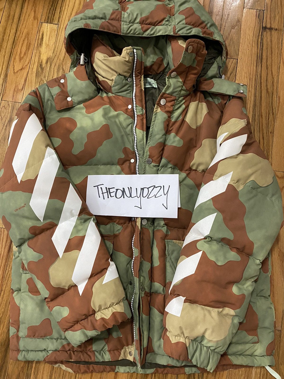 Off-White c/o Virgil Abloh Camouflage Puffer Jacket for Men