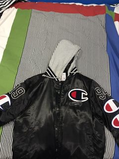 Champion Supreme Hooded Satin Varsity Jacket | Grailed