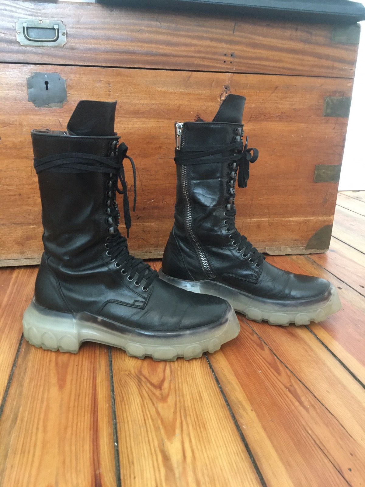 image of Rick Owens Sisyphus 42Eu Tractor (Combat)Boot Fw18 in Black, Men's (Size 9)