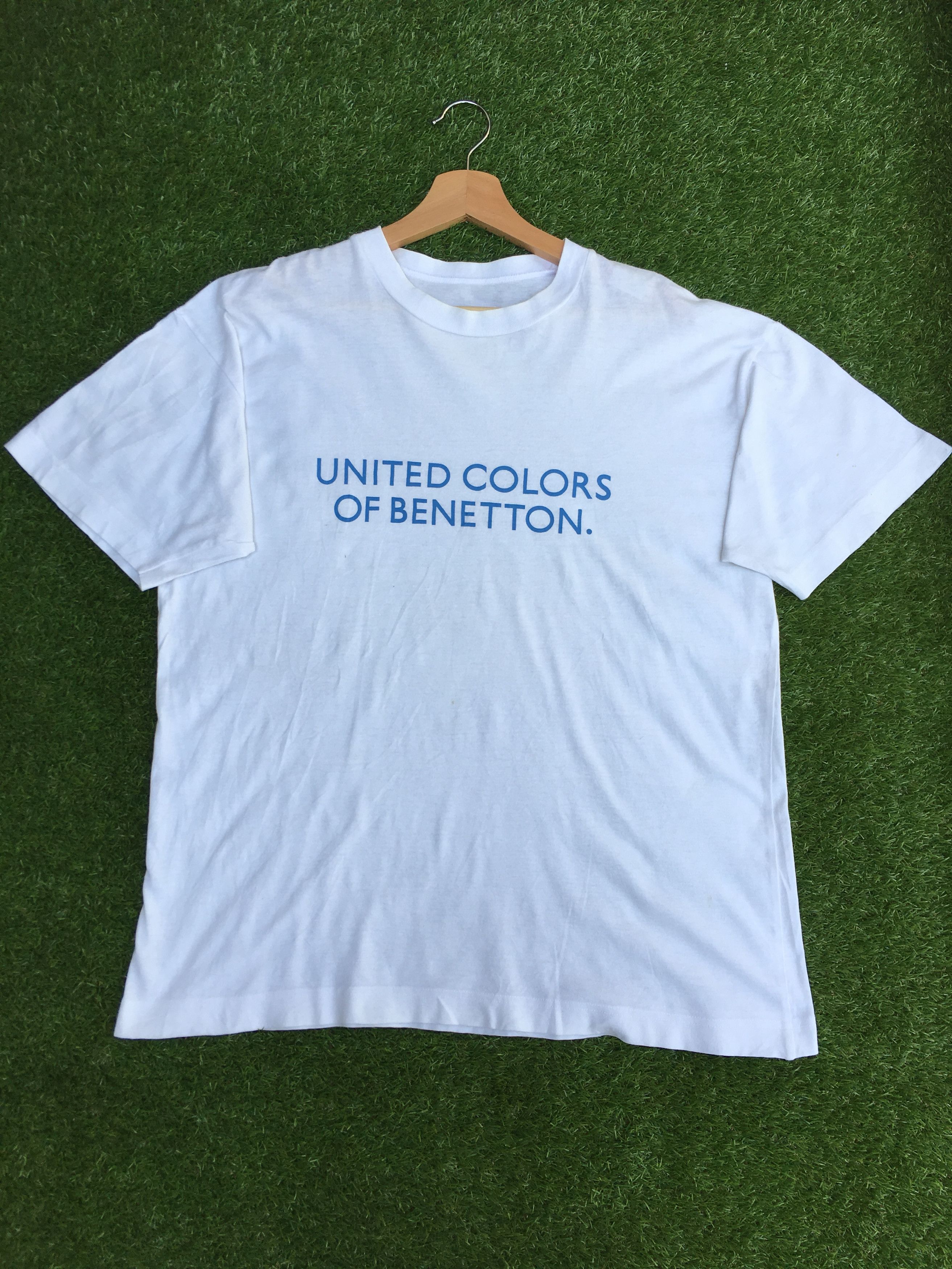 Benetton Vtg 90s United Colors Of Benetton tshirt spellout big logo Size US L / EU 52-54 / 3 - 1 Thumbnail