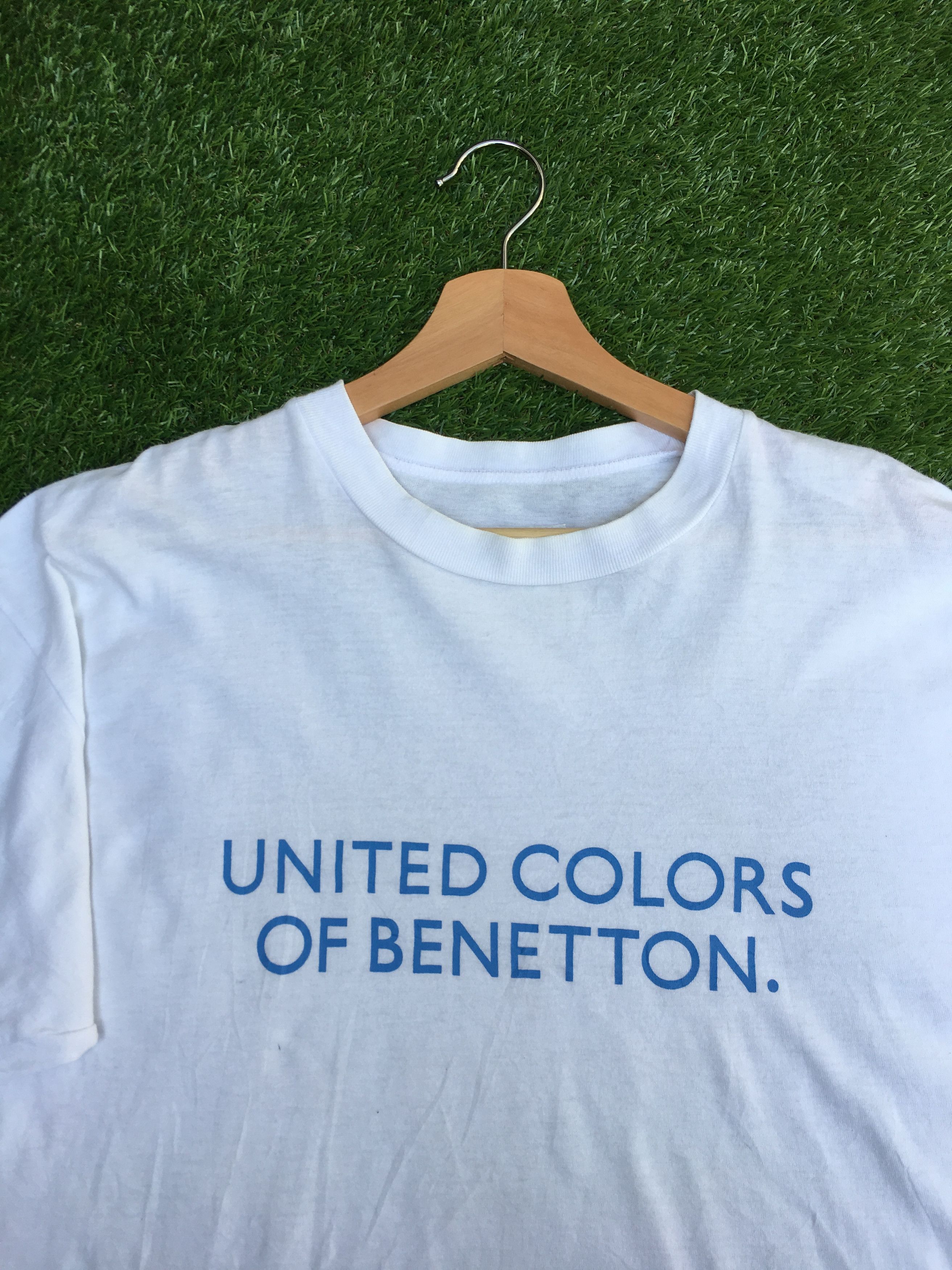 Benetton Vtg 90s United Colors Of Benetton tshirt spellout big logo Size US L / EU 52-54 / 3 - 5 Thumbnail