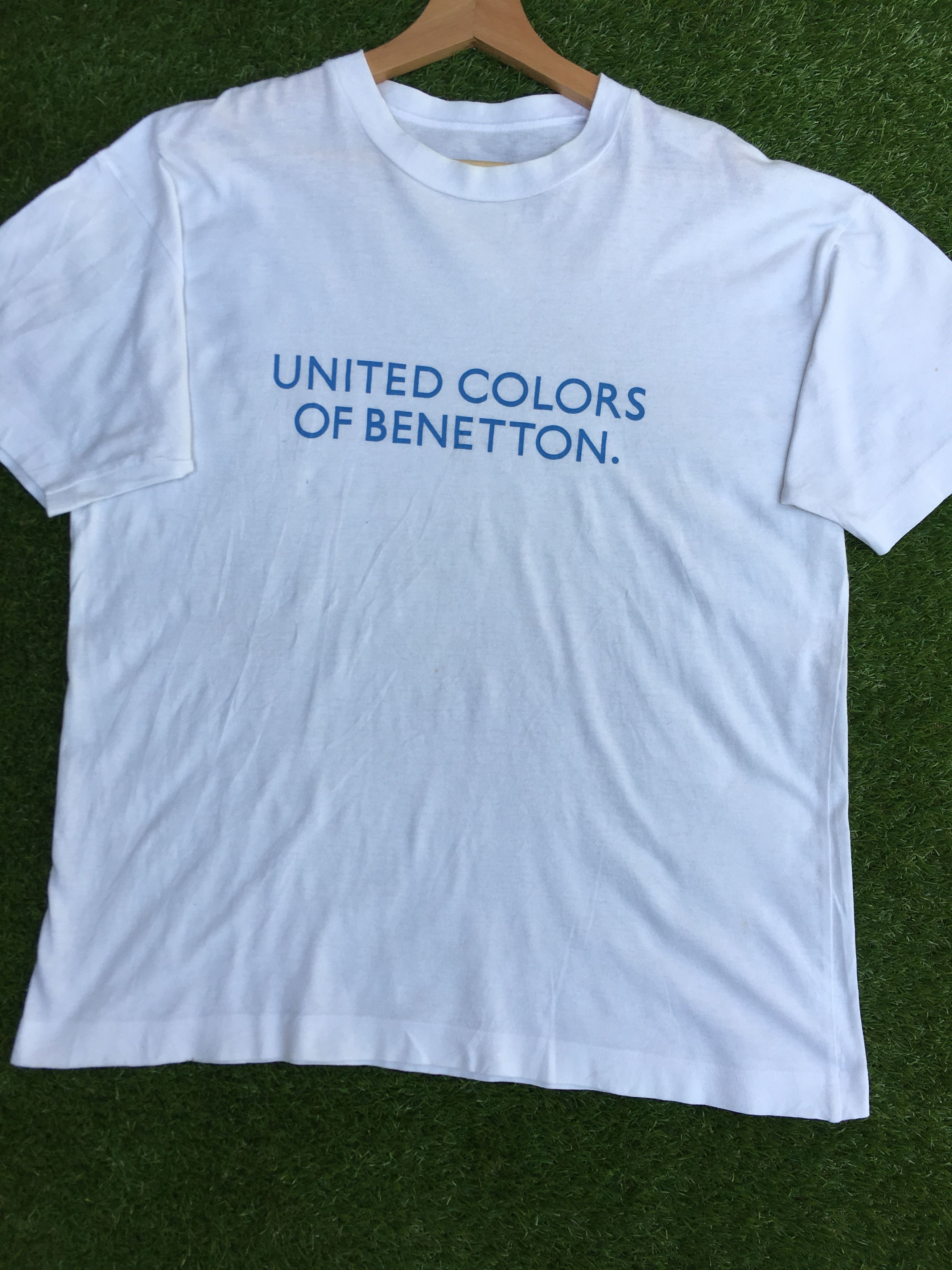 Benetton Vtg 90s United Colors Of Benetton tshirt spellout big logo Size US L / EU 52-54 / 3 - 4 Thumbnail