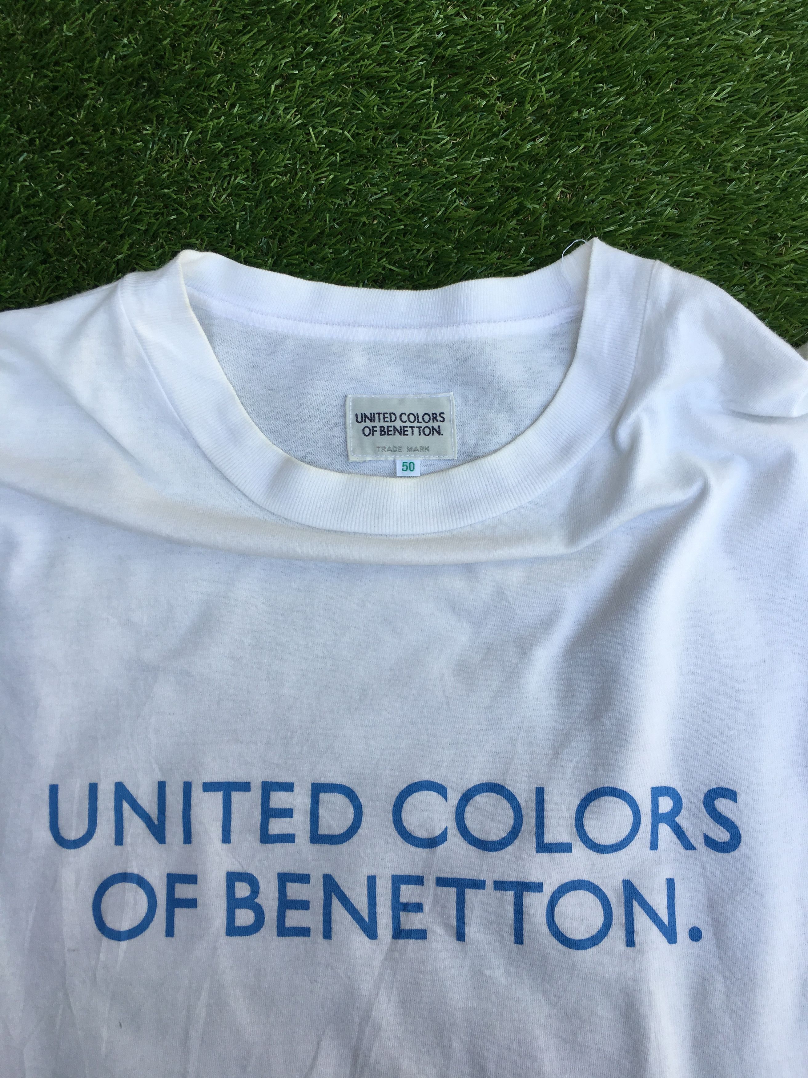 Benetton Vtg 90s United Colors Of Benetton tshirt spellout big logo Size US L / EU 52-54 / 3 - 7 Thumbnail