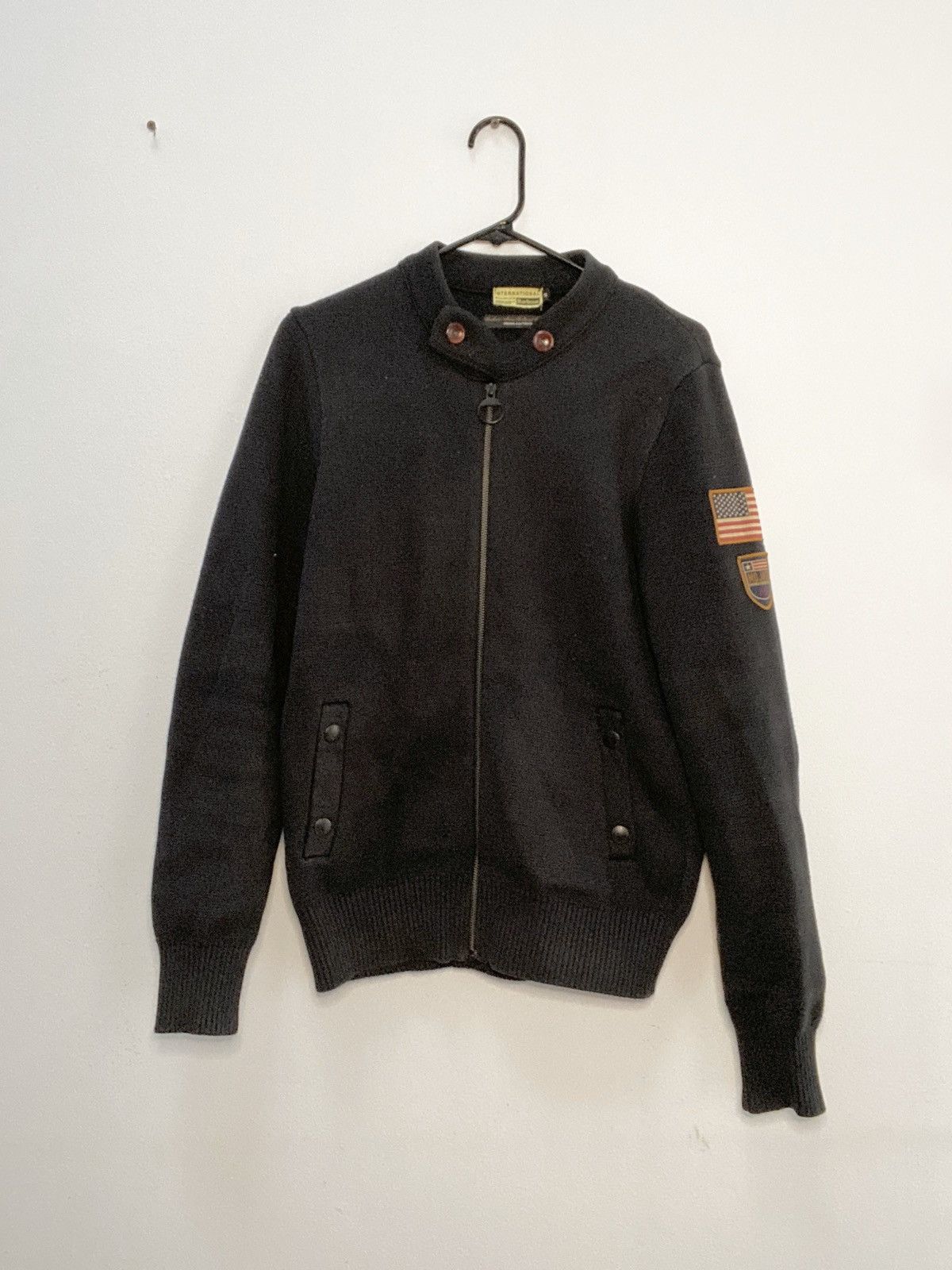 BARBOUR STEVE MCQUEEN Moto Zip Up Racing Sweater Small