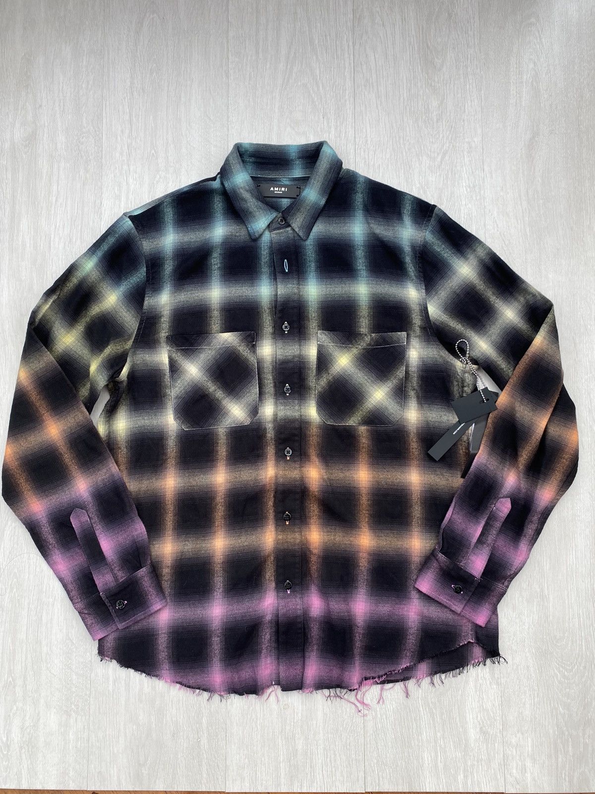 Amiri Amiri Rainbow Ombré Plaid Flannel Shirt | Grailed