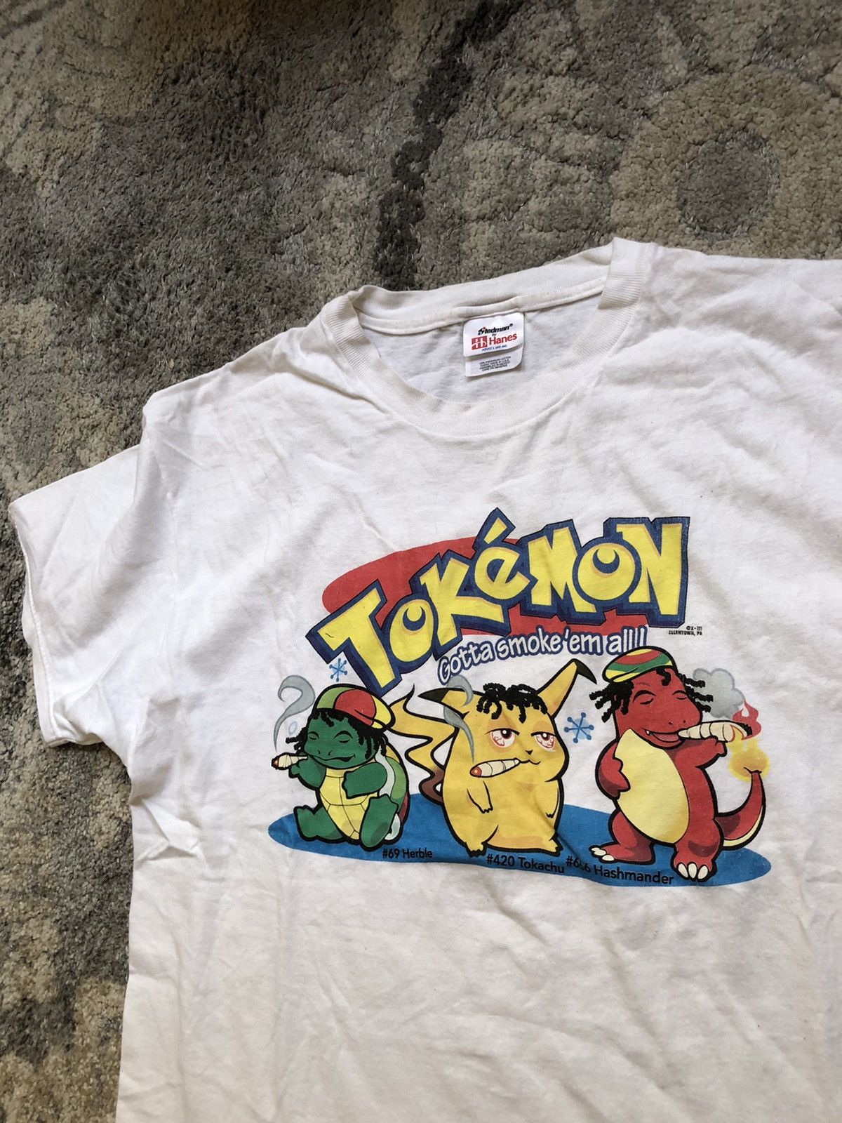 Vintage tokemon pokemon weed bootleg shirt no flaws | Grailed