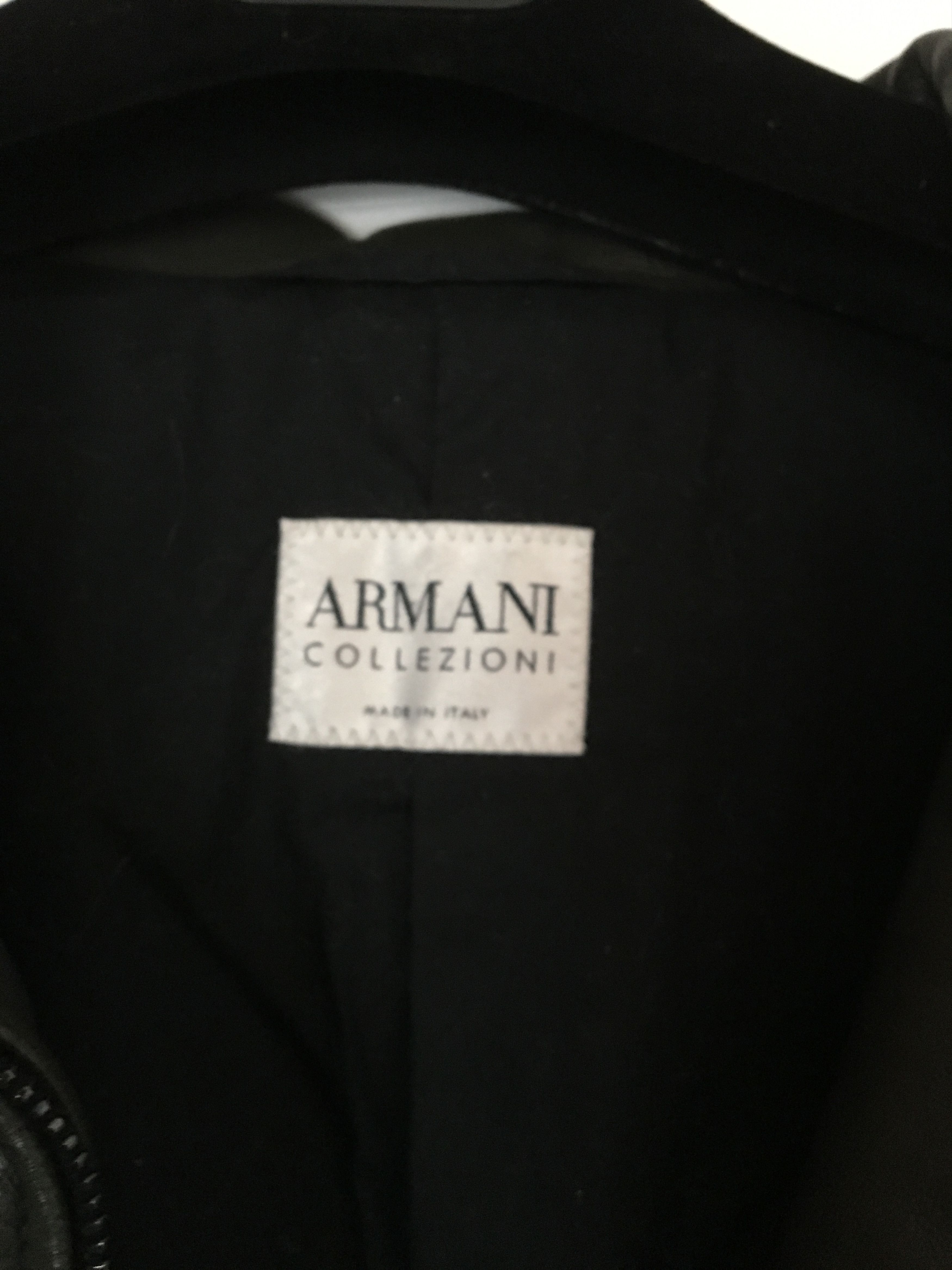 Armani Armani colezioni olive green leather jacket | Grailed