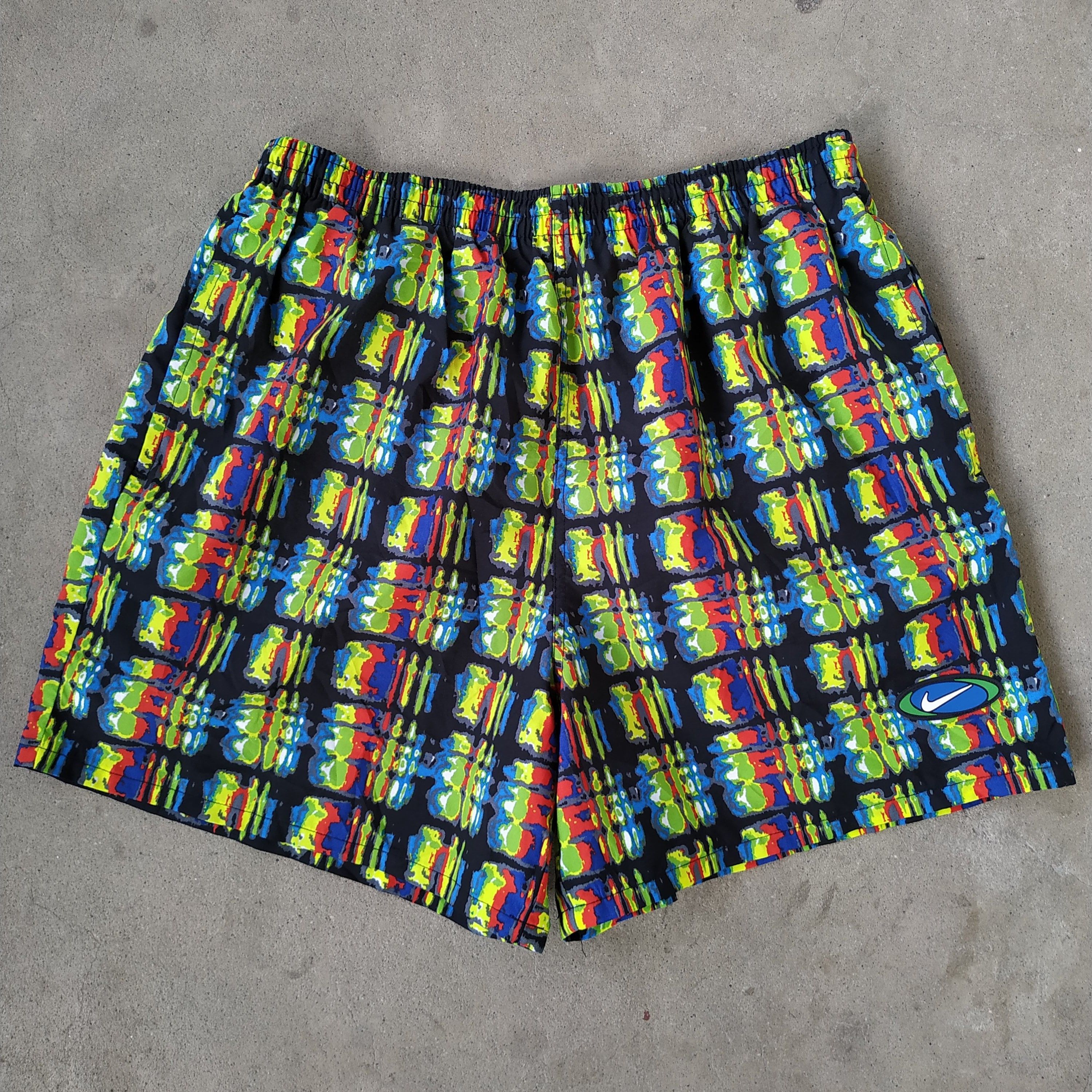 Nike Vintage Nike Swoosh All Over Print Shorts Grailed