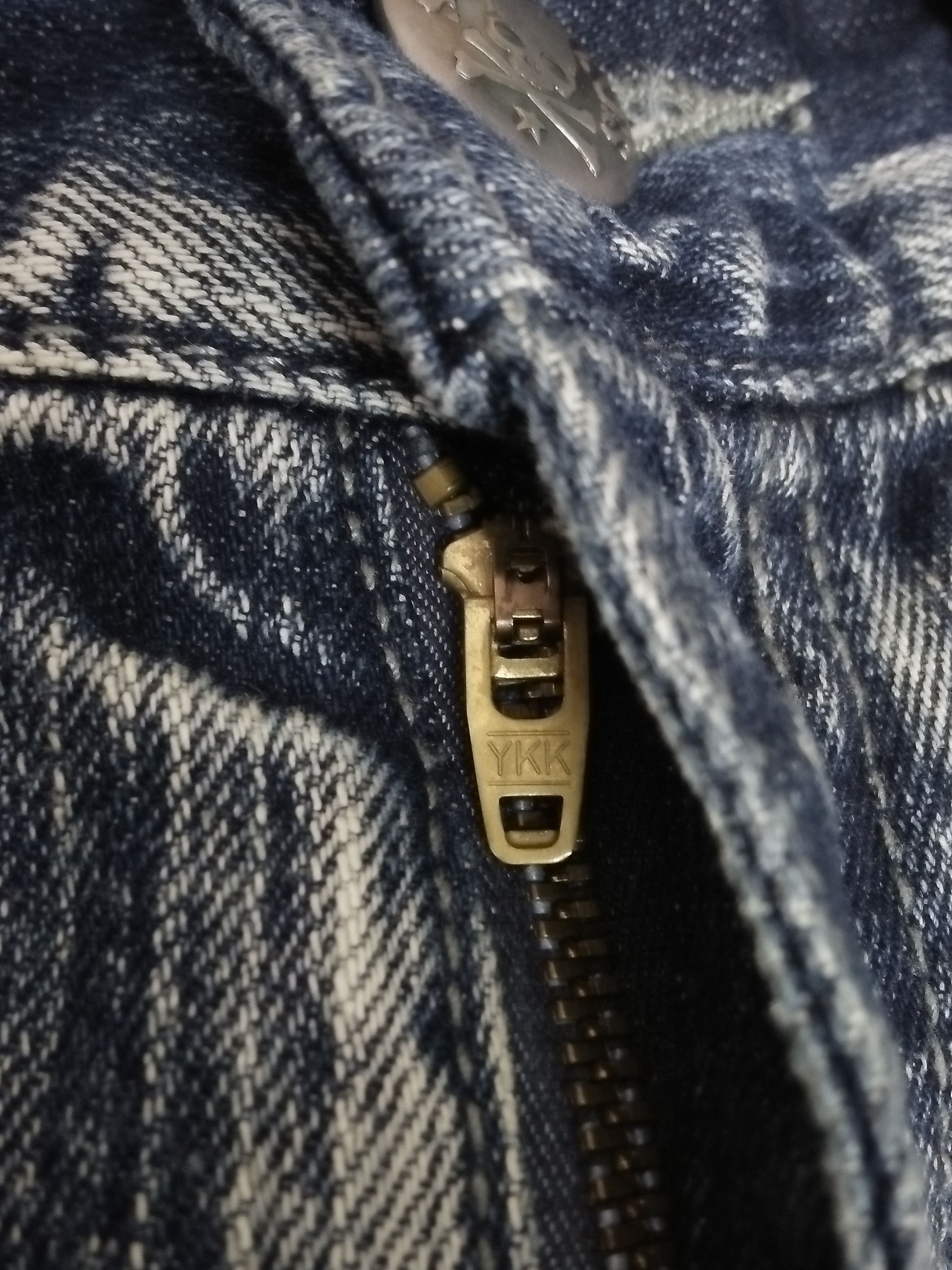 Japanese Brand MILD LIFE JAPAN SKULL DISTRESSED Flare DENIM (B174) Size US 37 - 12 Thumbnail