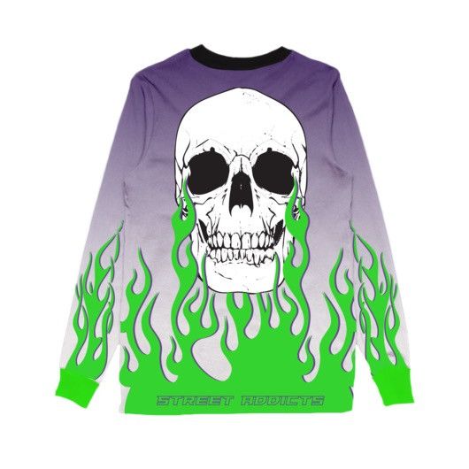 Gnarcotic Gnarcotic Racing Green Flame Purple Long Sleeve Shirt - SM Size US S / EU 44-46 / 1 - 4 Thumbnail