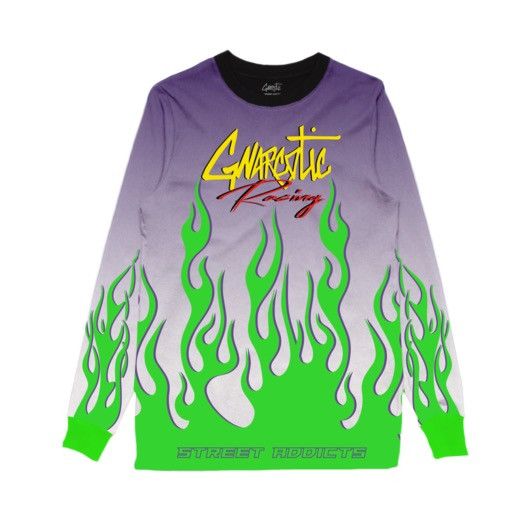 Gnarcotic Gnarcotic Racing Green Flame Purple Long Sleeve Shirt - SM Size US S / EU 44-46 / 1 - 3 Thumbnail