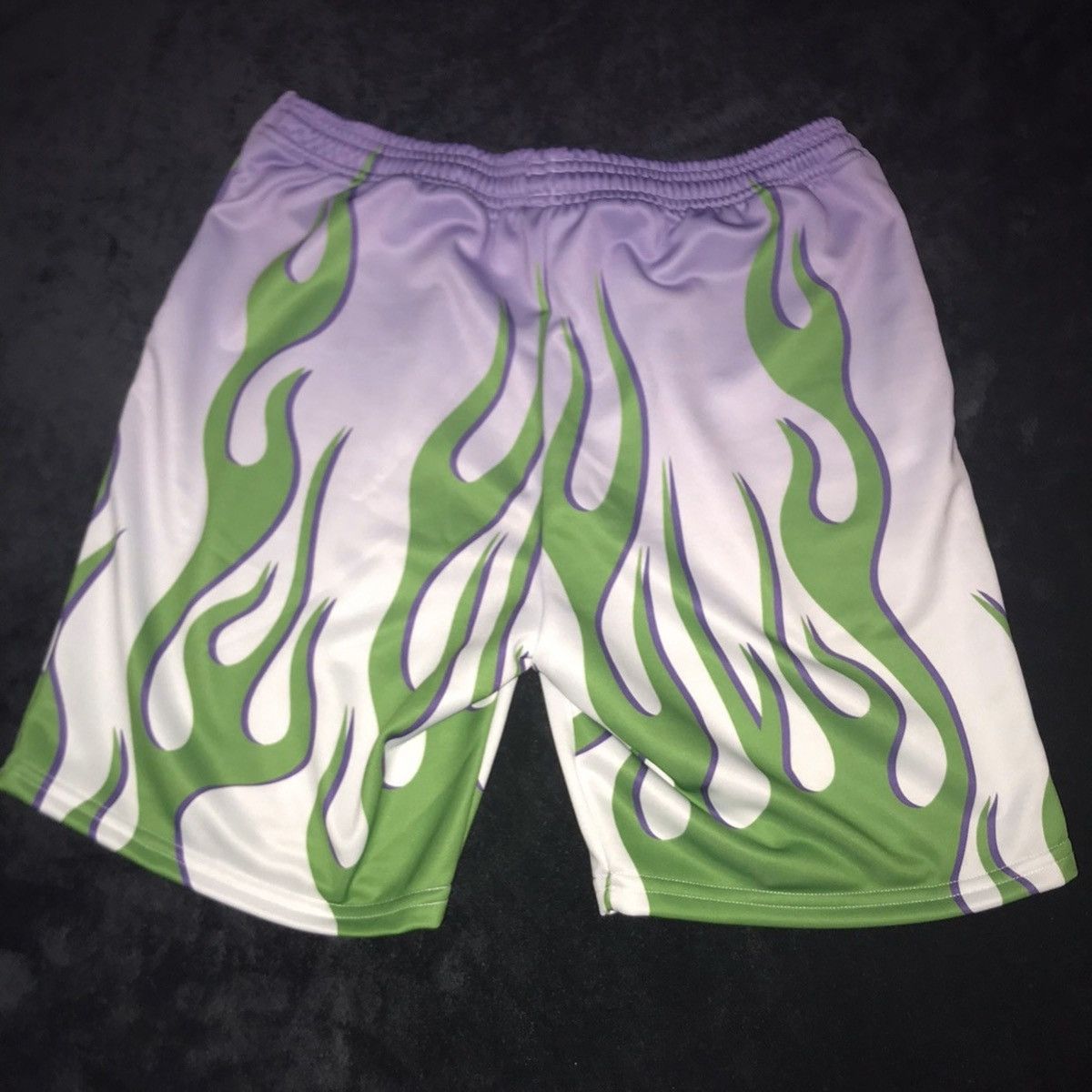 Gnarcotic × Half Evil × Ransom Clothing Gnarcotic Racing Green Flame Purple Shorts - Purple/Green MD Size US 32 / EU 48 - 5 Thumbnail