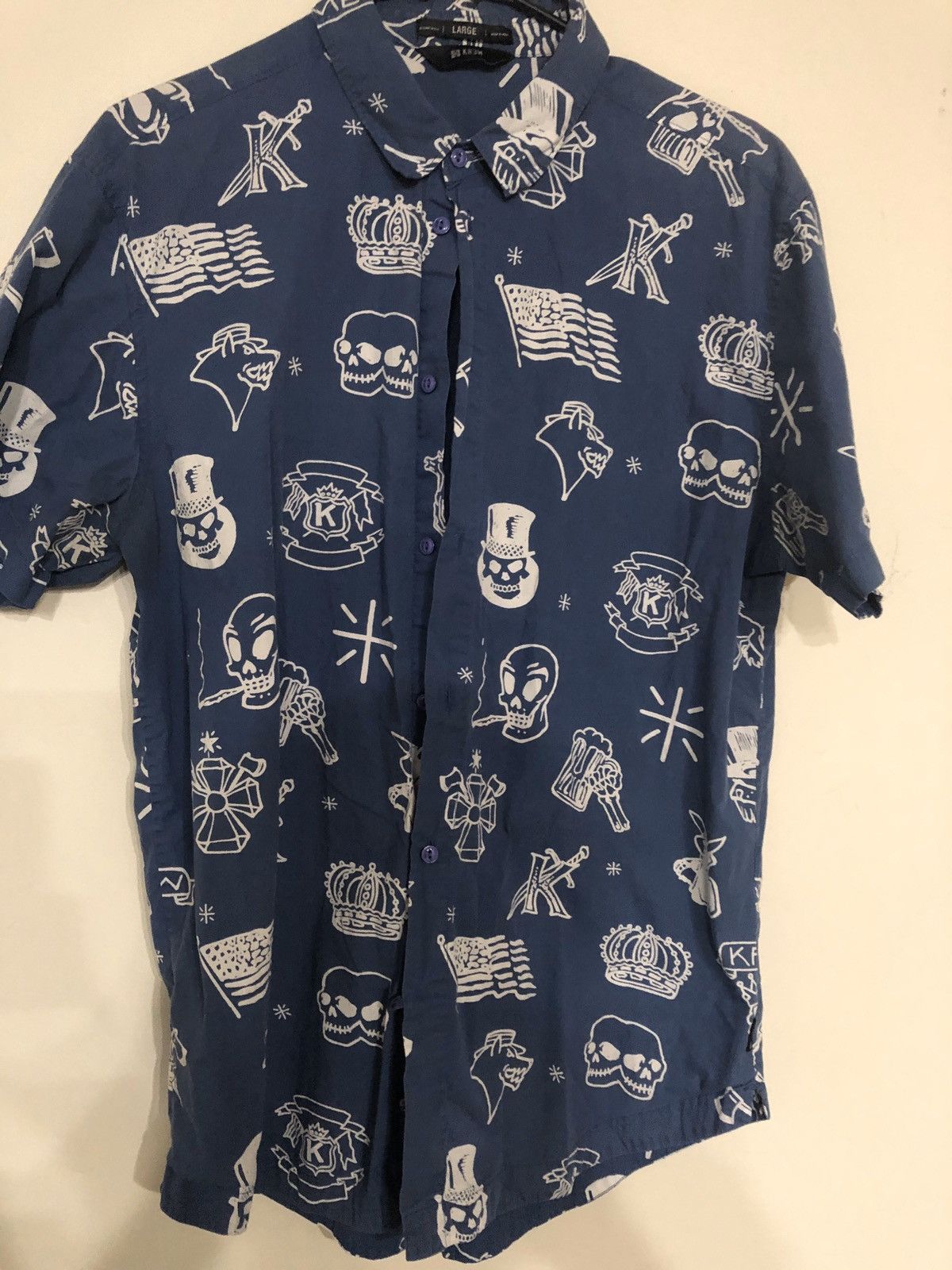 Krew Krew symbol pattern button up size-L | Grailed