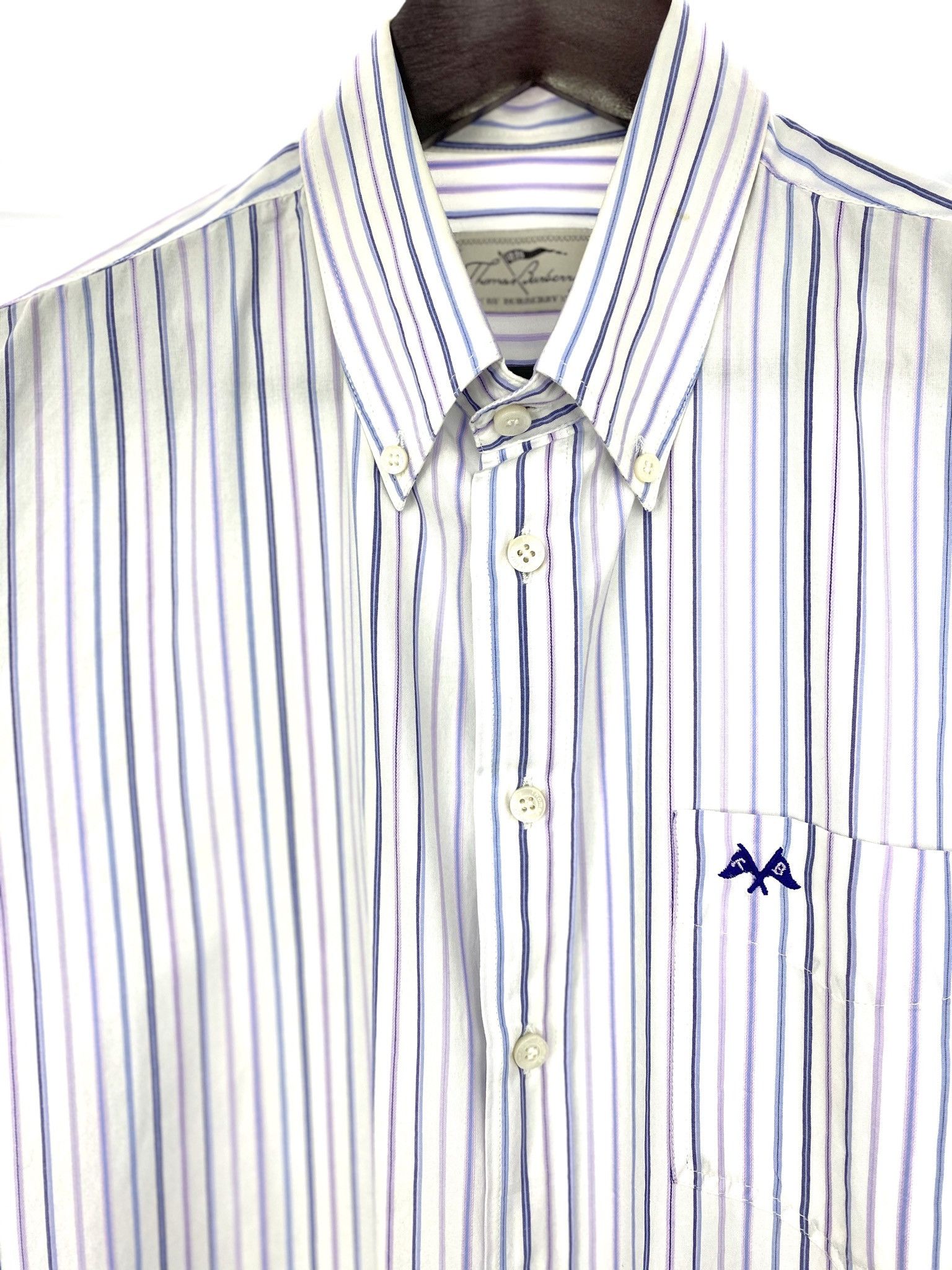 Burberry 🔥 vintage Tb Burberry shirt striped long sleeve Xl Size US XL / EU 56 / 4 - 3 Thumbnail